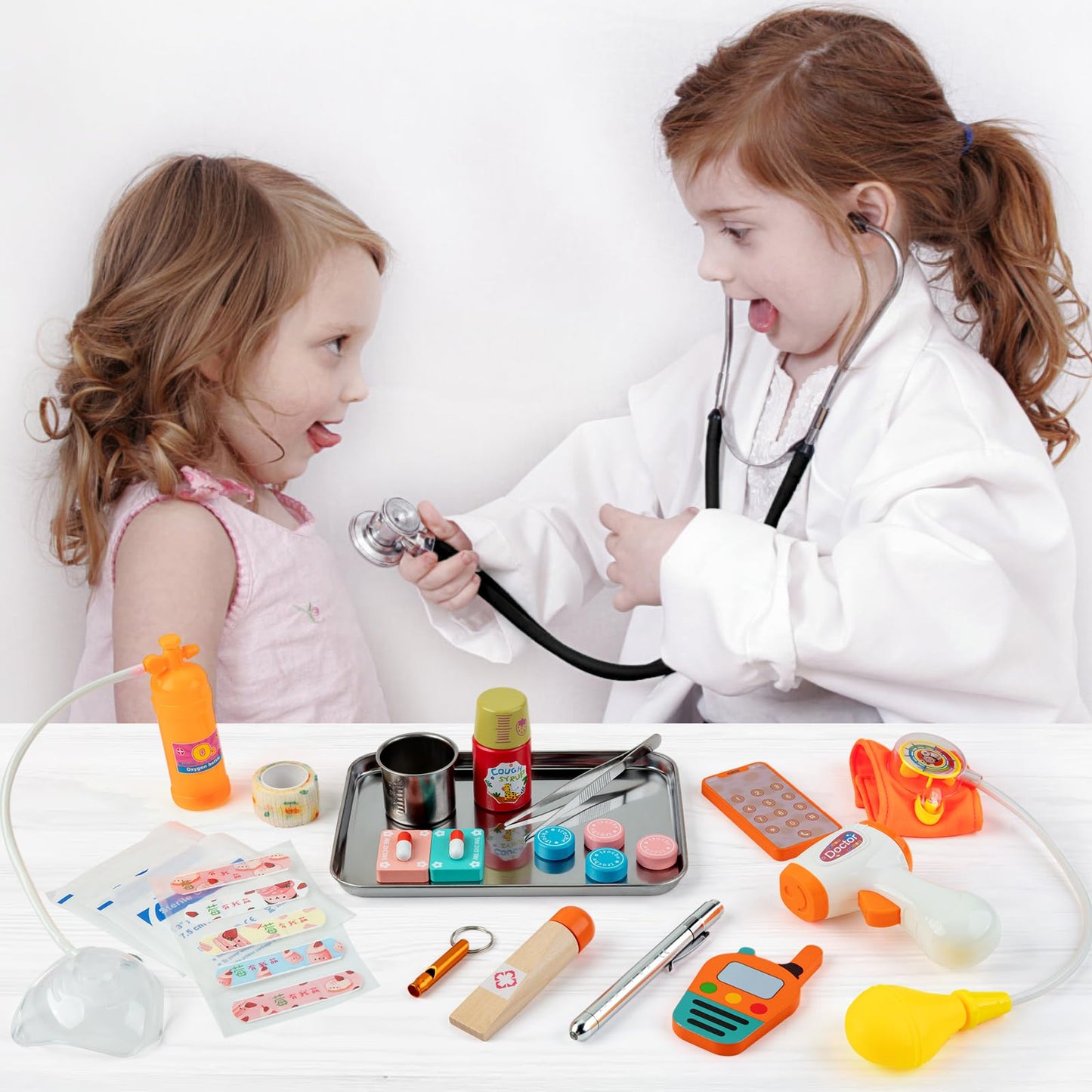 EFO SHM Doctor Kit for Kids - 34-Piece Playset with Stethoscope & Storage Bag