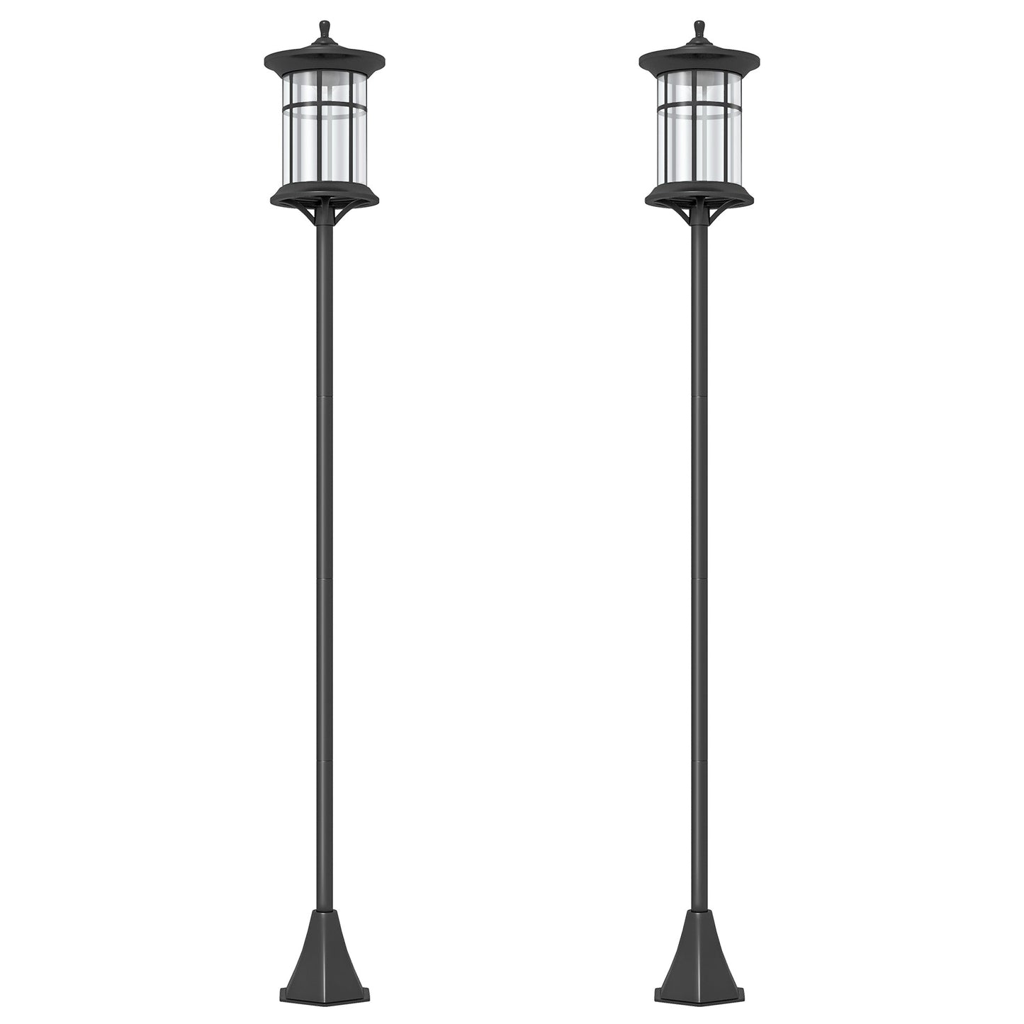 Outsunny LED Outdoor Solar Post Lights, Waterproof IP44, Cool White, 2 Pack