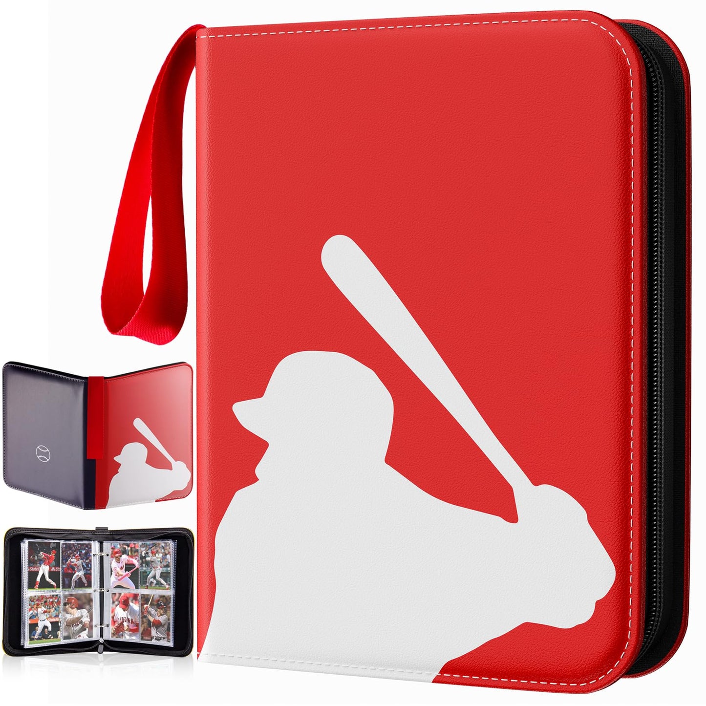 efunny Baseball Trading Card Binder – 400-Pocket Waterproof Card Holder with 50 Sleeves