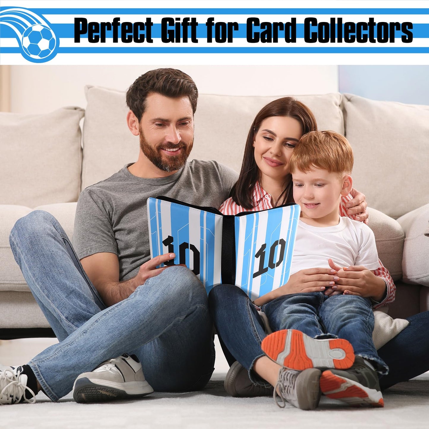 efunny Soccer Card Binder 900 Pockets – Waterproof PU Leather with 50 Removable Sleeves