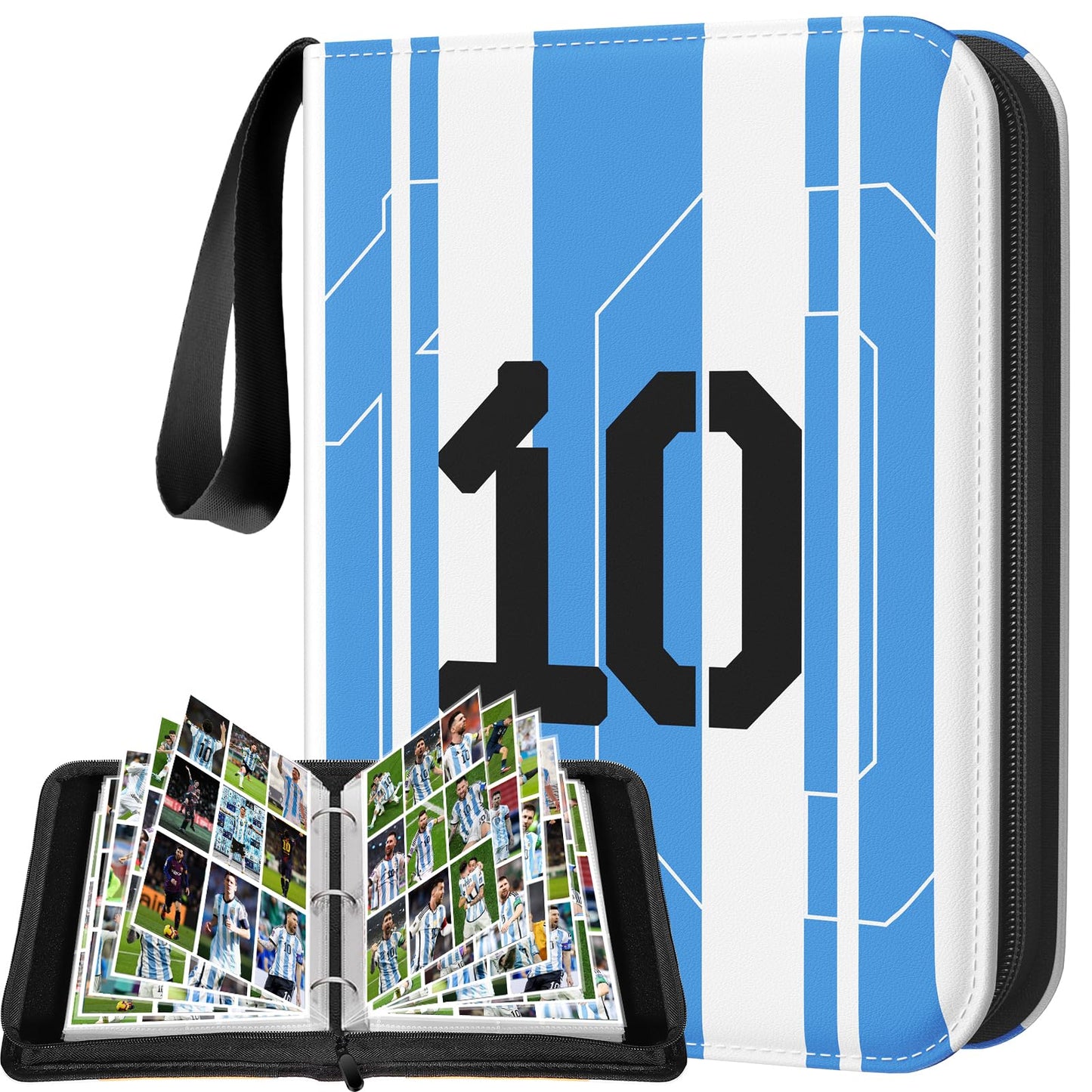 efunny Soccer Card Binder 900 Pockets – Waterproof PU Leather with 50 Removable Sleeves