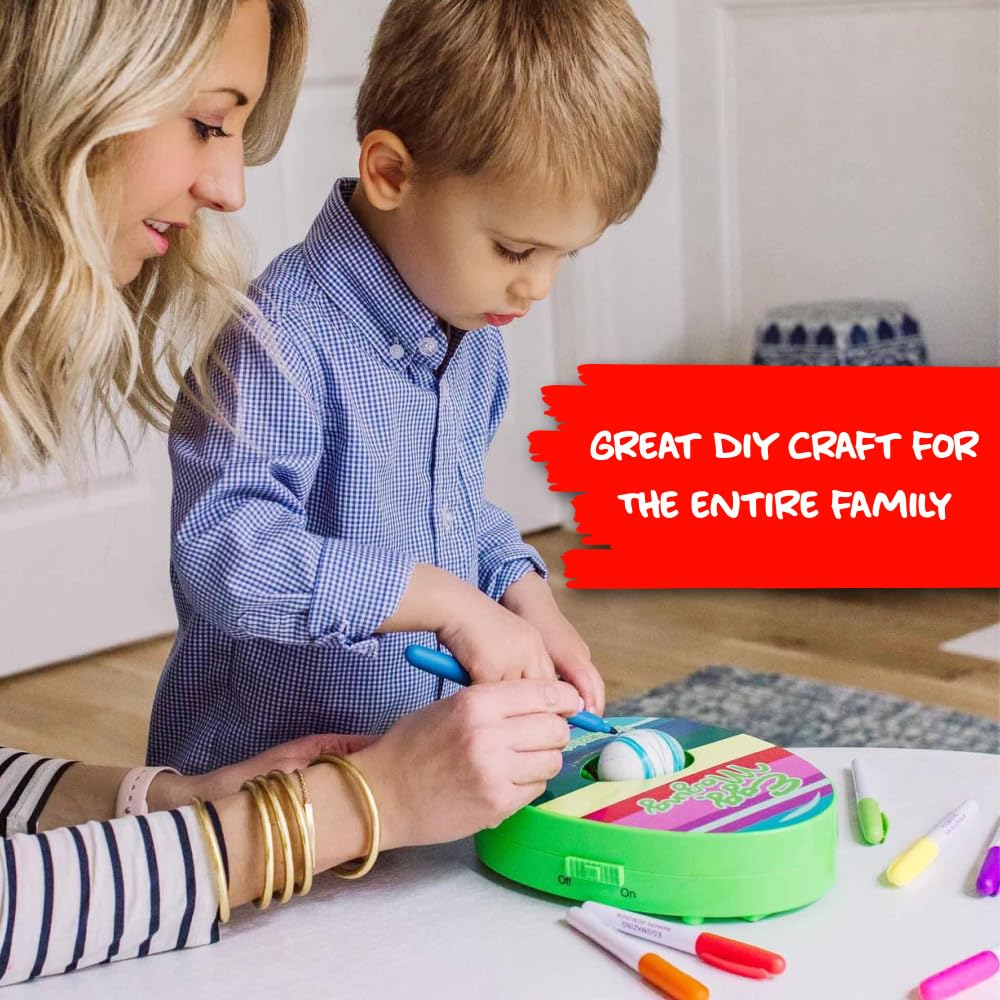 Eggmazing Egg Decorator Kit with Spinner & 8 Markers | Arts & Crafts for Ages 3+