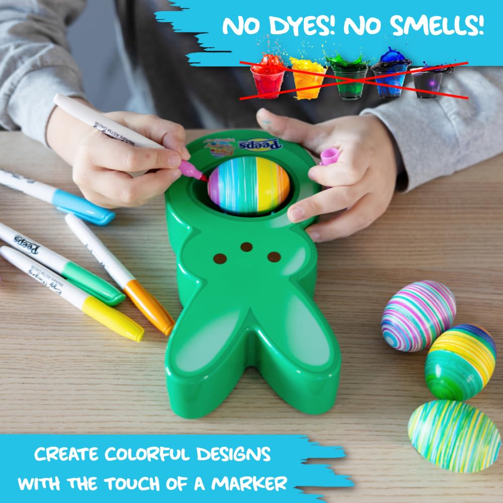 The Eggmazing Egg Decorator - Peeps Bunny Kit with 6 Markers (Ages 3+)