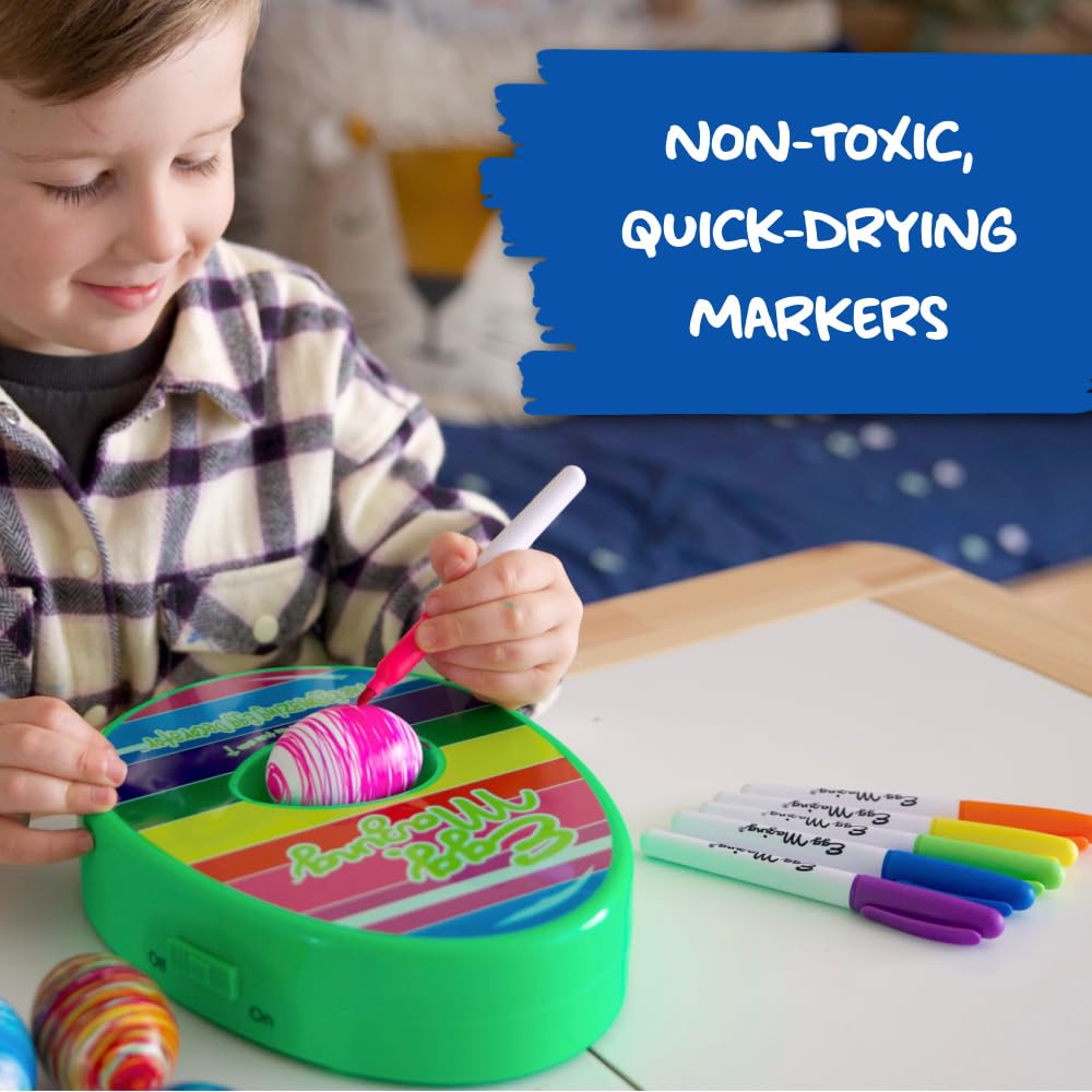 Eggmazing Egg Decorator Kit with Spinner & 8 Markers | Arts & Crafts for Ages 3+