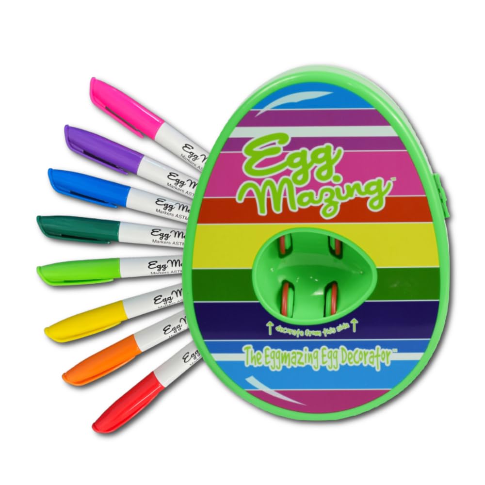 Eggmazing Egg Decorator Kit with Spinner & 8 Markers | Arts & Crafts for Ages 3+