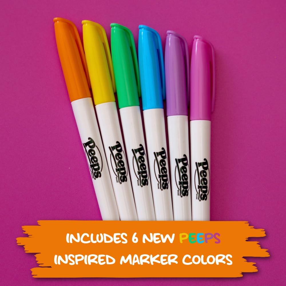 Eggmazing Egg Decorator – Peeps Bunny Craft Kit with 6 Quick-Dry Non-Toxic Markers (Ages 3 and Up)