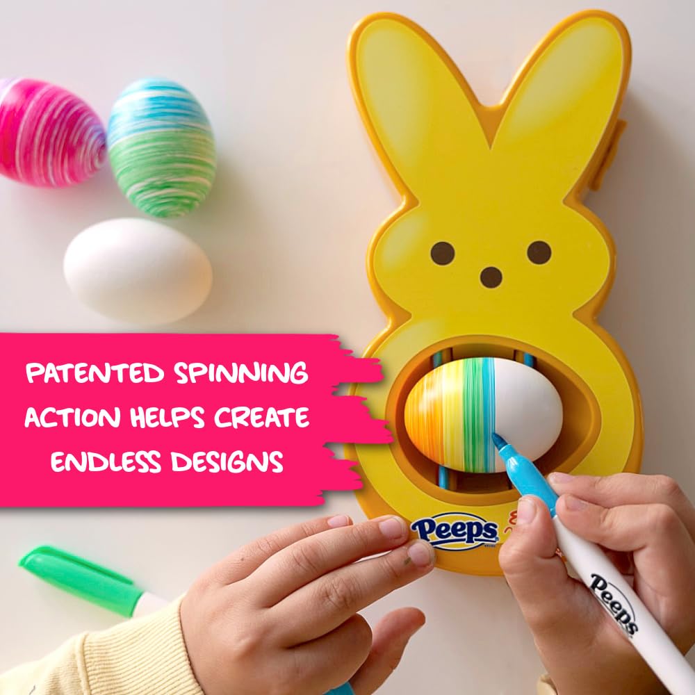 Eggmazing Egg Decorator – Peeps Bunny Craft Kit with 6 Quick-Dry Non-Toxic Markers (Ages 3 and Up)