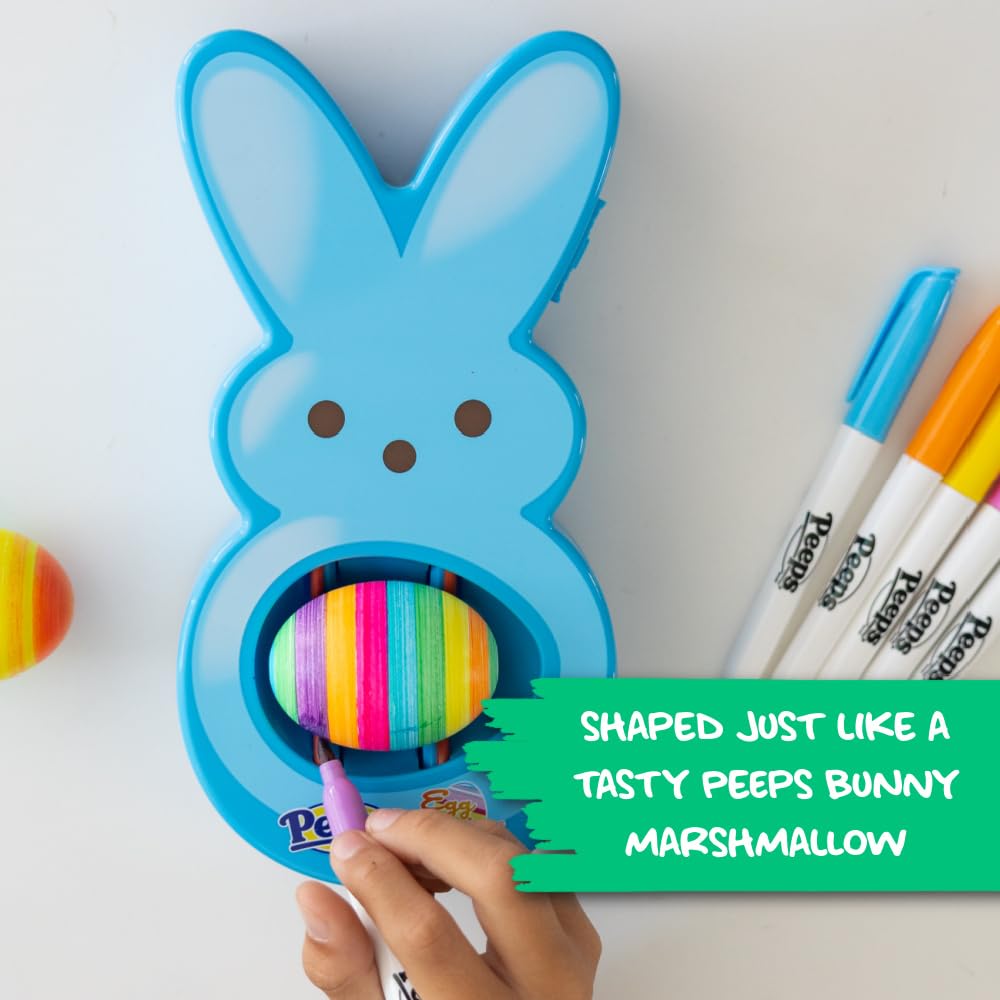 The Eggmazing Egg Decorator - Peeps Bunny Kit with 6 Quick-Dry Markers