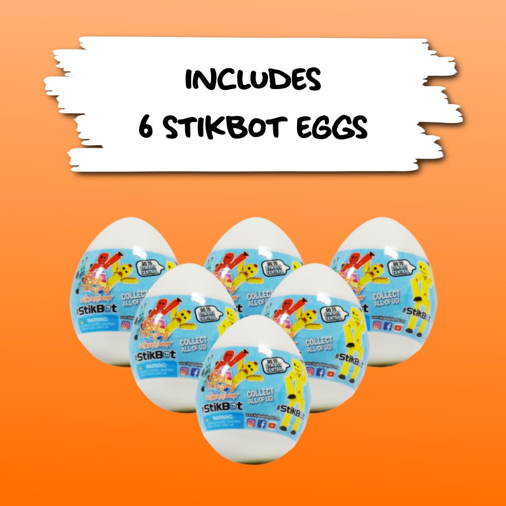 EggMazing StikBot Egg – 6-Pack for The Eggmazing Decorator (Ages 4+)