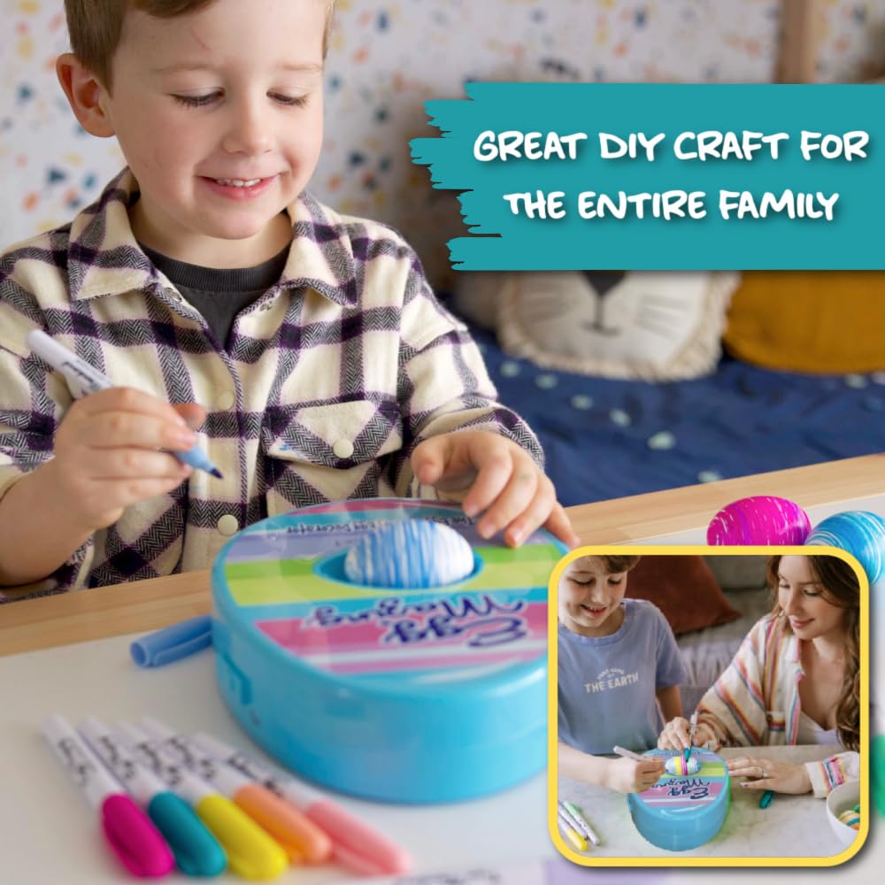 Eggmazing Egg Decorator Kit: Spinner & 8 Non-Toxic Markers for Mess-Free Egg Decorating