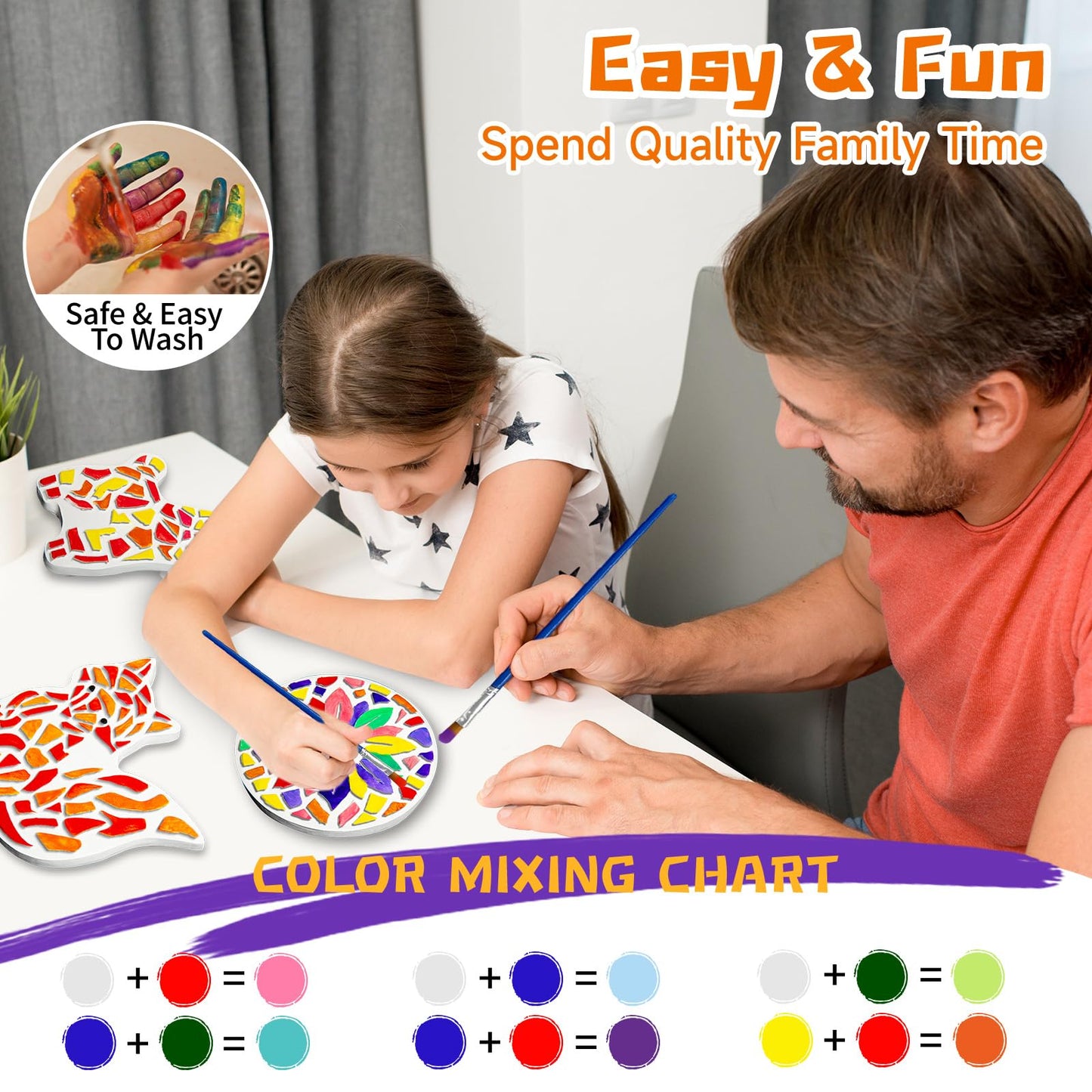 EggSun 8-Piece Stepping Stones Painting Kit for Kids – Outdoor Glow-in-the-Dark Mosaic Art