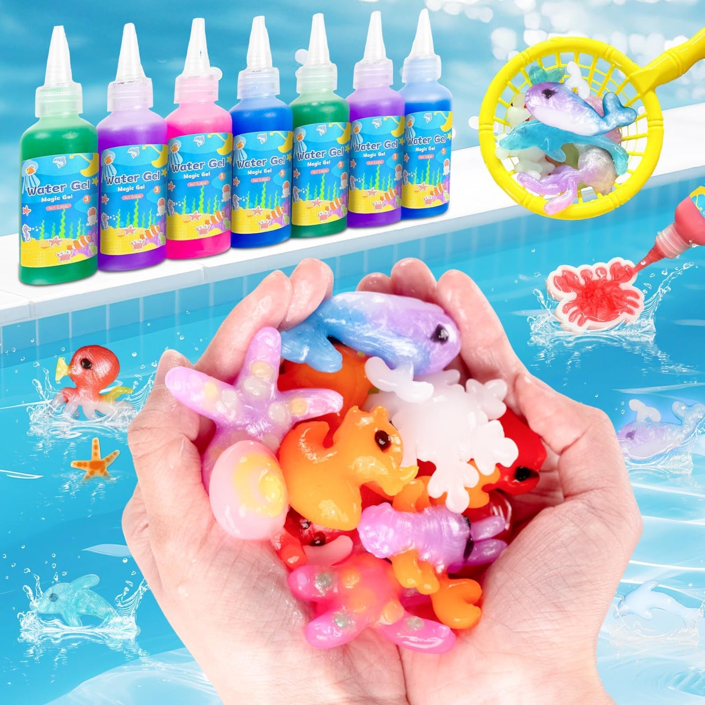 EggSun Magic Water Elf Toy Kit — 20 Molds, 20 Colors Gels, DIY Aqua Fairy Craft for Kids