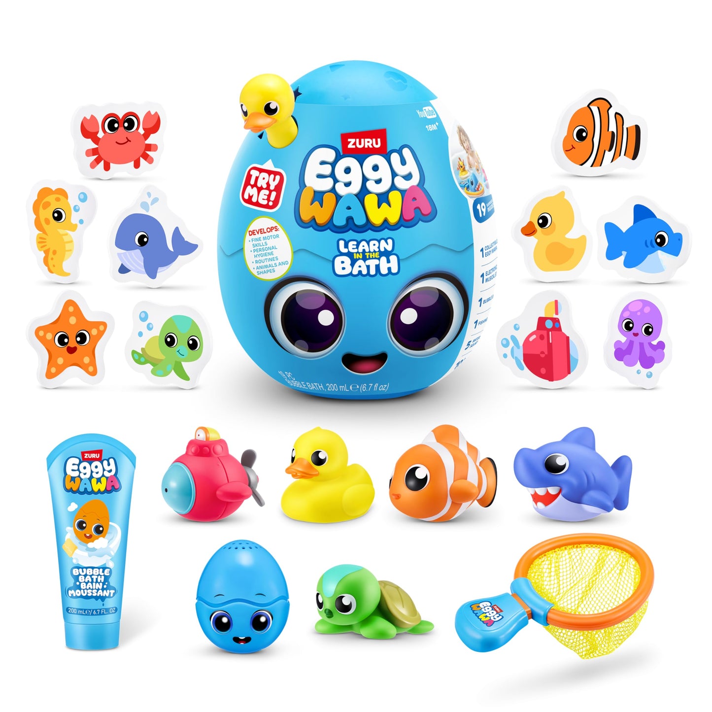 Eggy Wawa Learn in The Bath by ZURU | Pre-K Interactive Bath Toy with Music