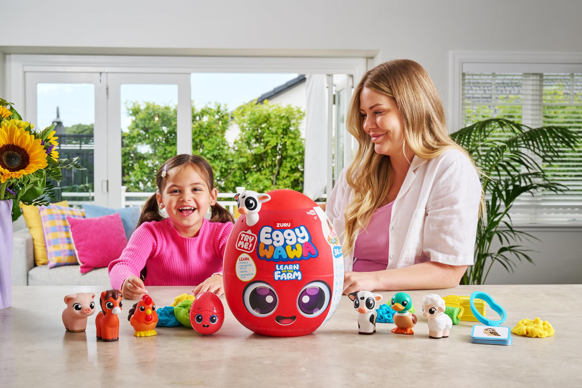 Eggy Wawa Learn on The Farm by ZURU – Pre-K Interactive Toy with Music & 34 Surprises