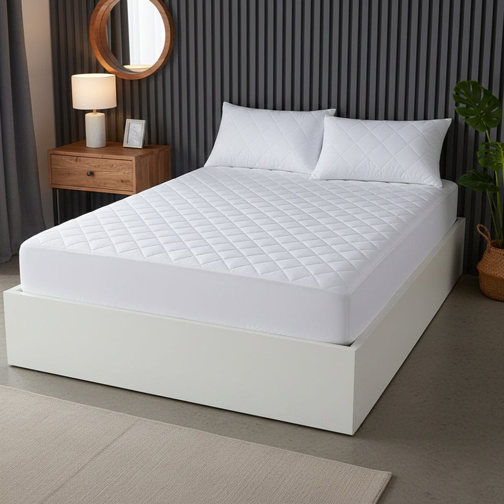 Egyptian Cotton Quilted Waterproof Mattress Protector Extra Deep Hypoallergenic Breathable All Sizes Classic White by OLIVIA ROCCO