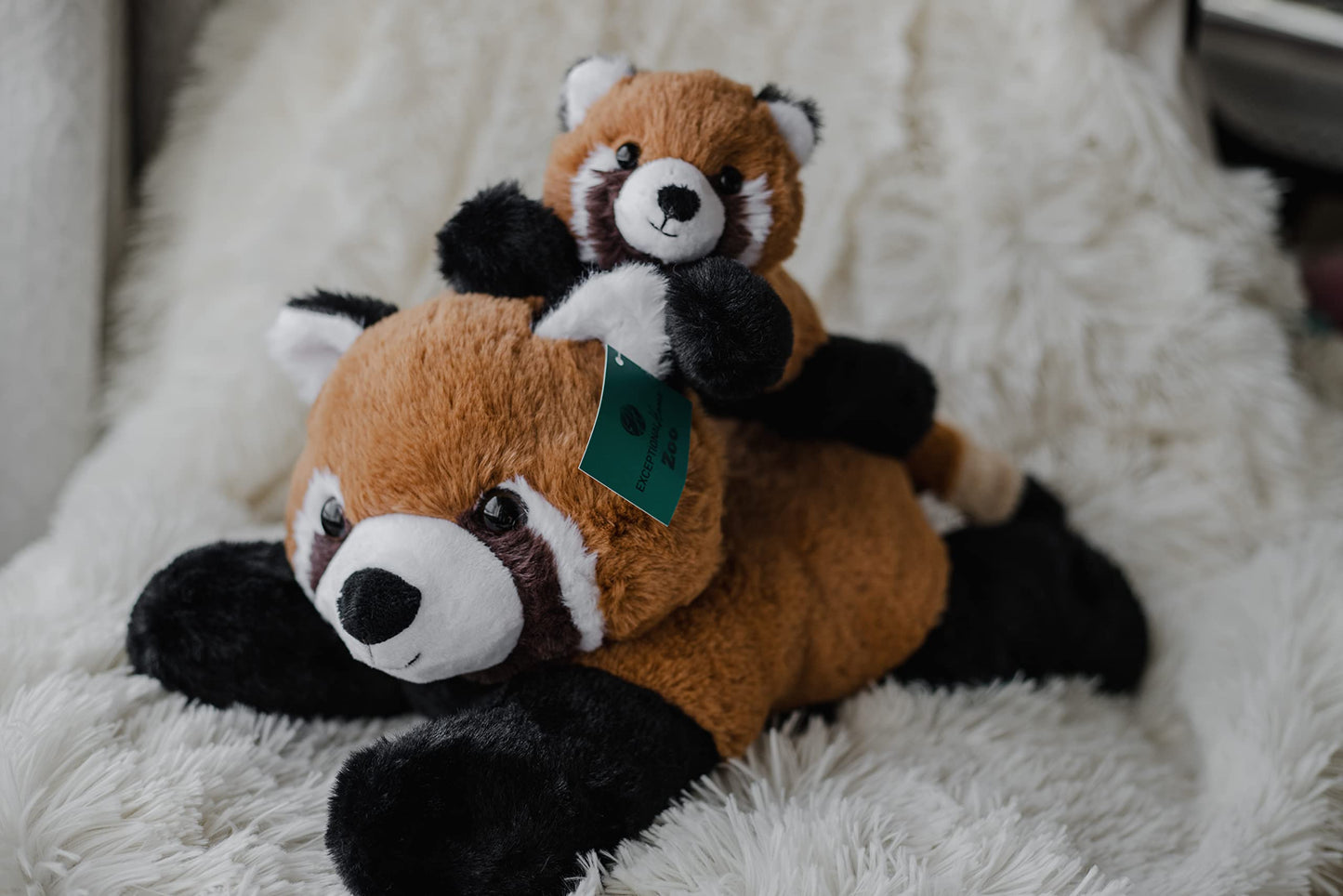 EH Exceptional Home Mother & Baby Red Panda Plush Set – Ultra-Soft Panda Stuffed Animals