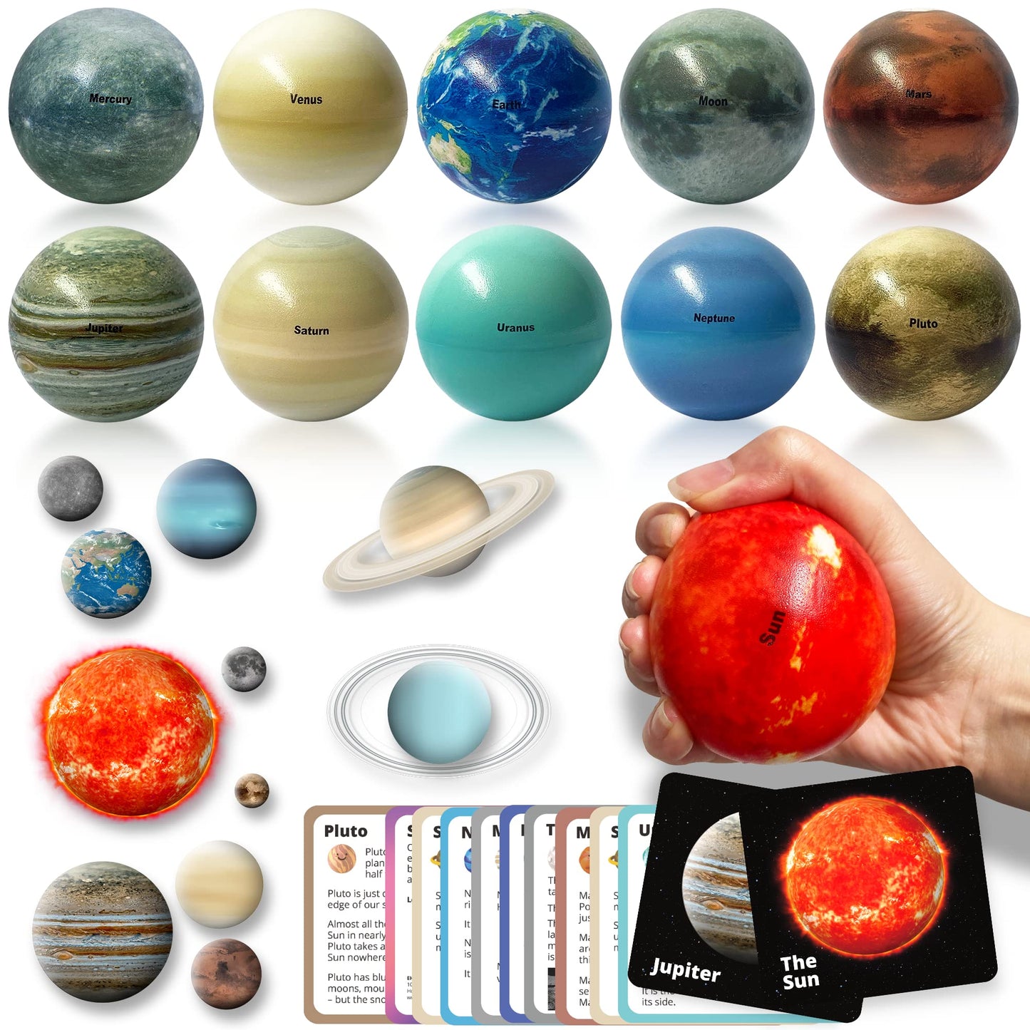EH.DT Space Balls: Solar System Toys, Flashcards & Wall Stickers for Kids 3-10