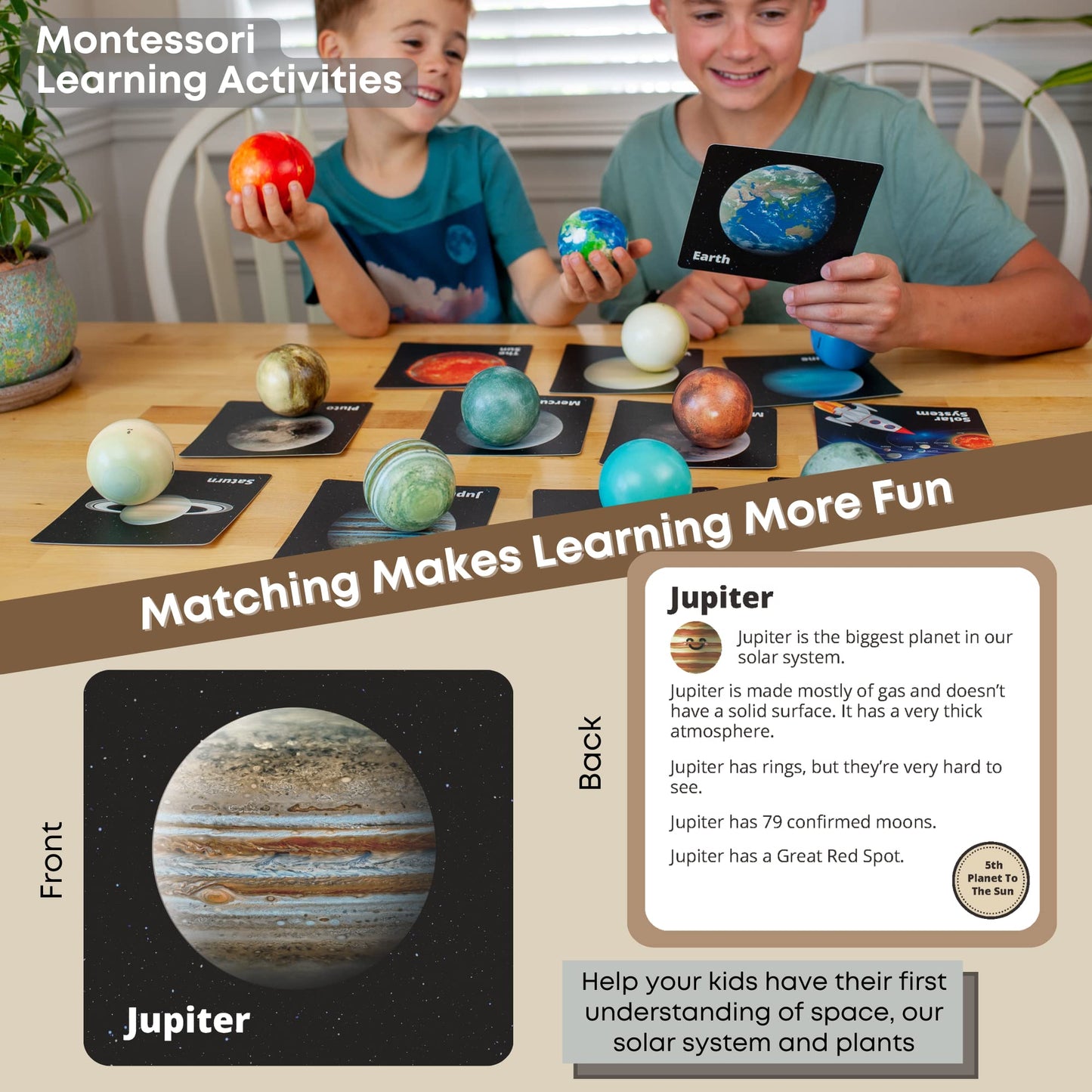 EH.DT Space Balls: Solar System Toys, Flashcards & Wall Stickers for Kids 3-10