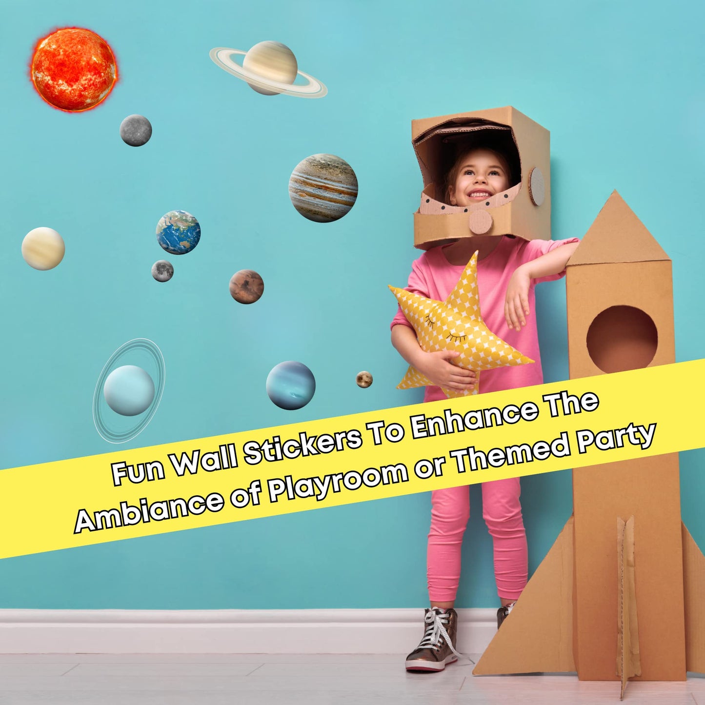 EH.DT Space Balls: Solar System Toys, Flashcards & Wall Stickers for Kids 3-10