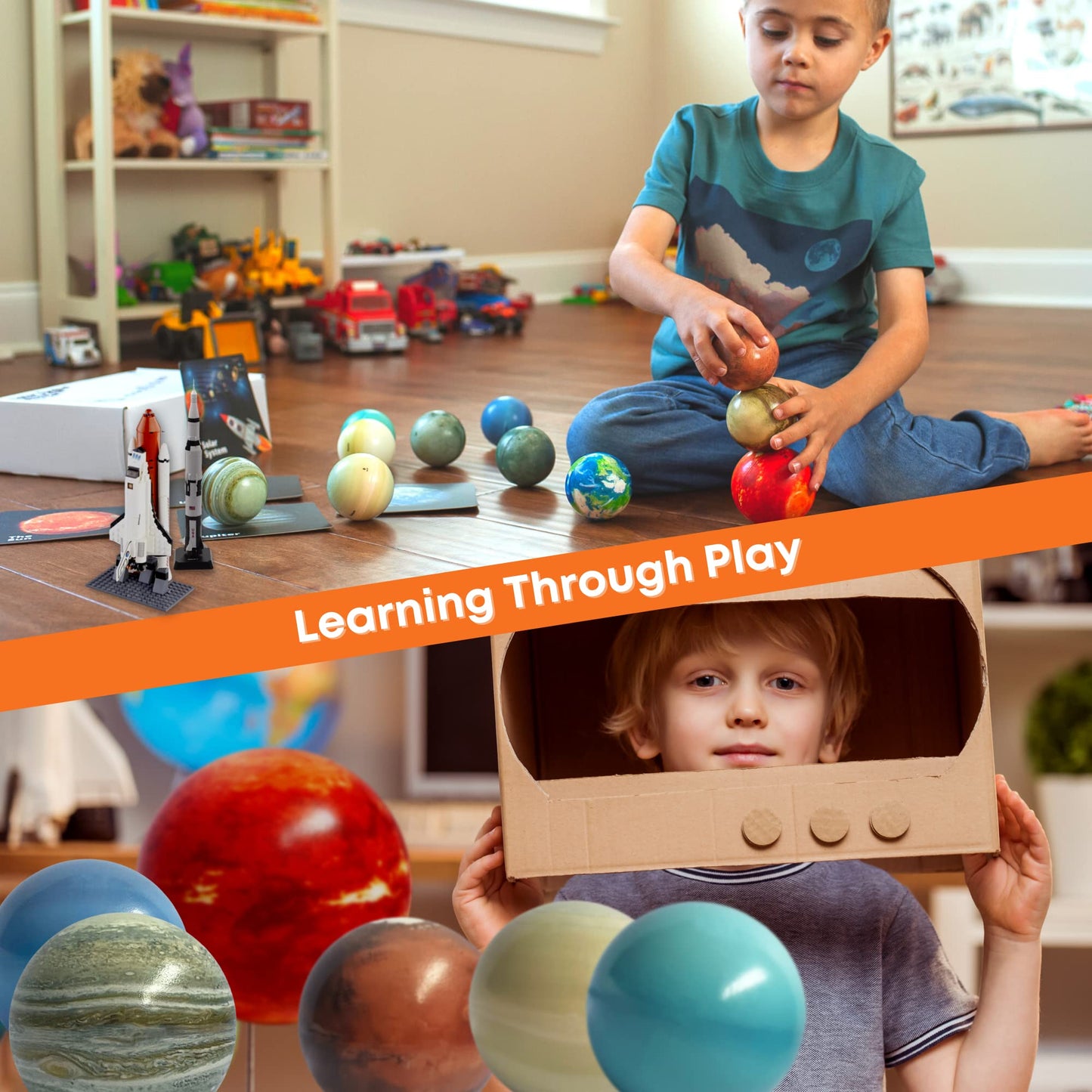 EH.DT Space Balls: Solar System Toys, Flashcards & Wall Stickers for Kids 3-10