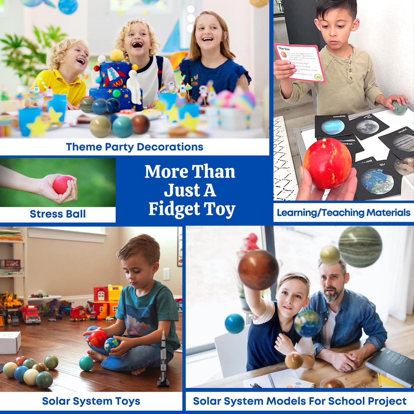 EH.DT Space Balls: Solar System Toys, Flashcards & Wall Stickers for Kids 3-10