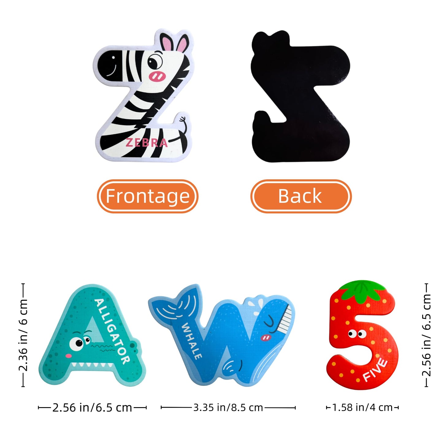 EHR Magnetic Letters & Numbers – Colorful ABC Animal Alphabet Fridge Magnets for Kids (Ages 3-5)