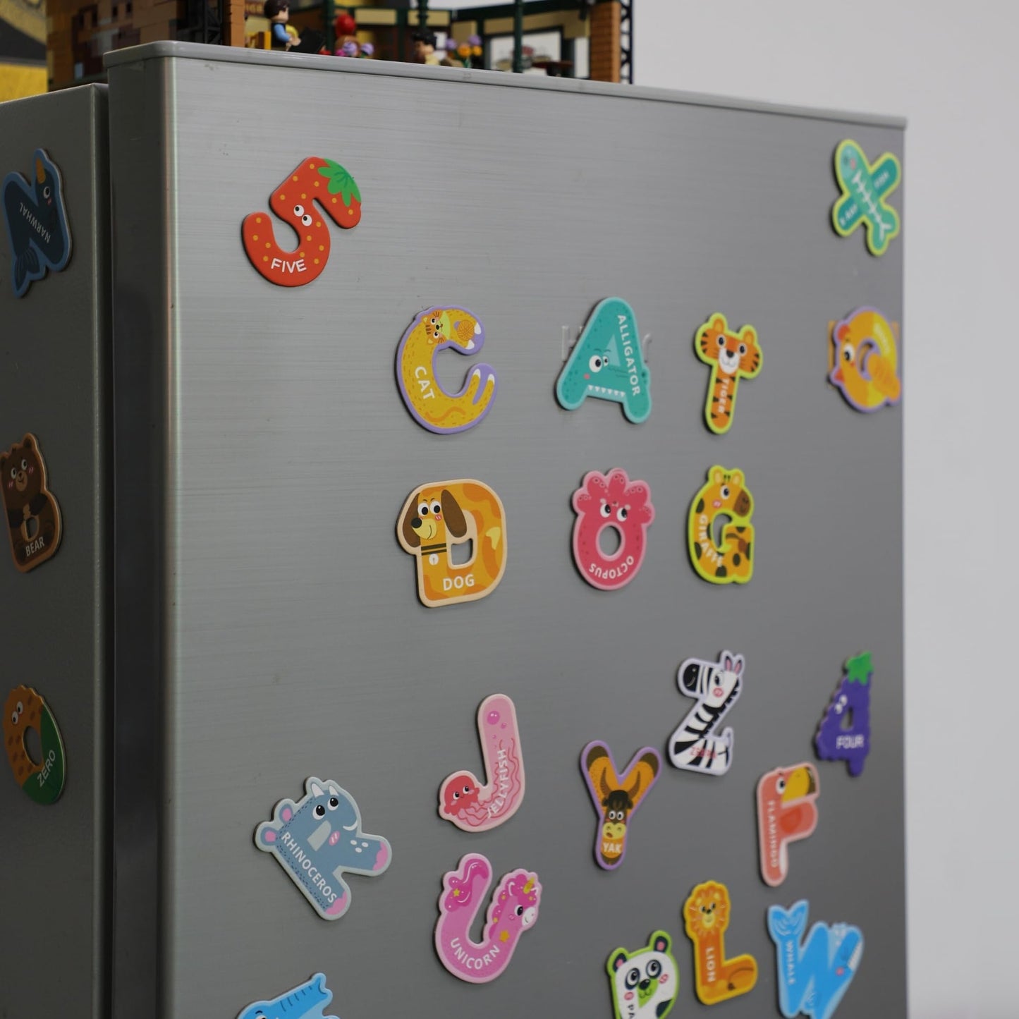 EHR Magnetic Letters & Numbers – Colorful ABC Animal Alphabet Fridge Magnets for Kids (Ages 3-5)