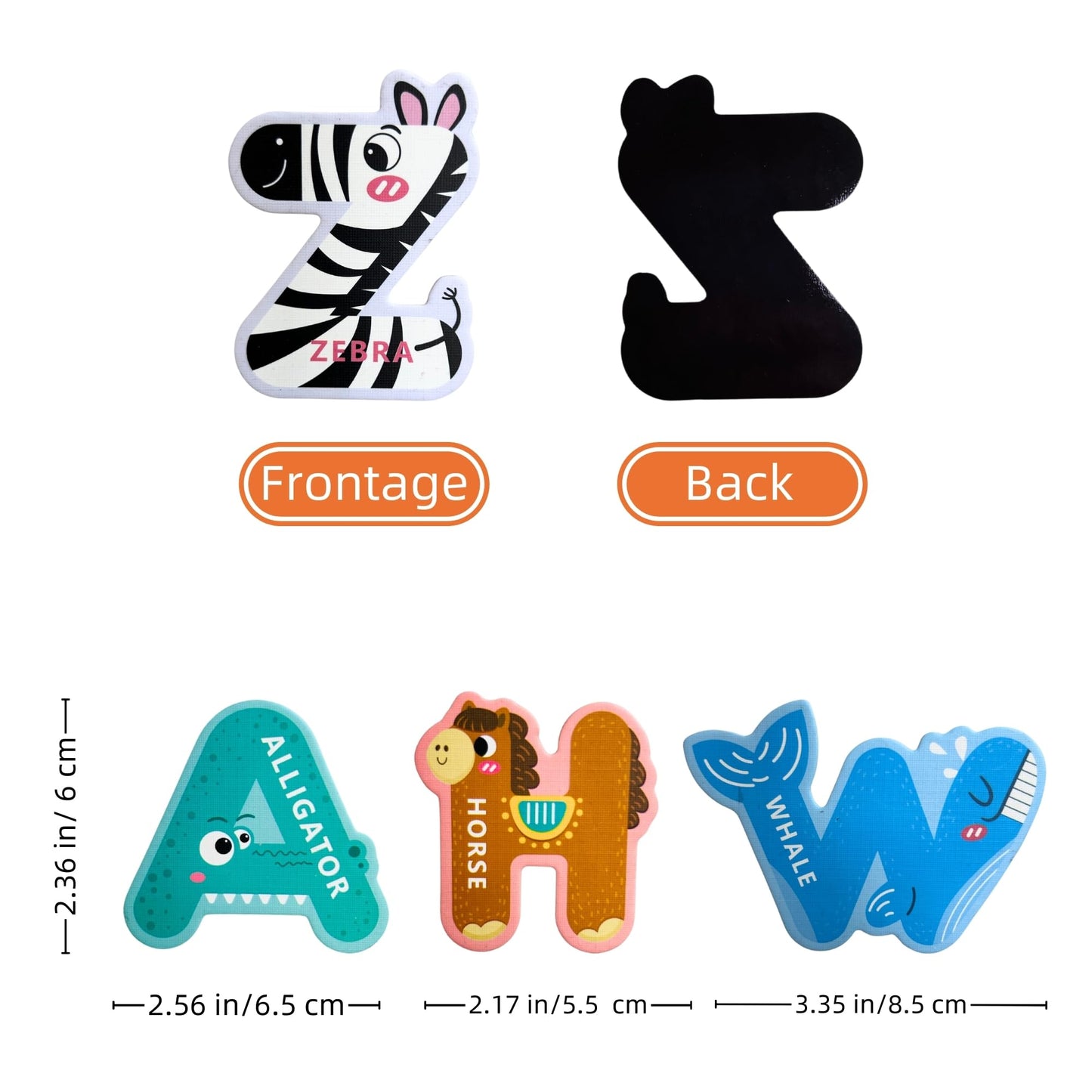 EHR Magnetic Letters – Colorful ABC Animal Alphabet Fridge Magnets for Toddlers (Uppercase Letters)