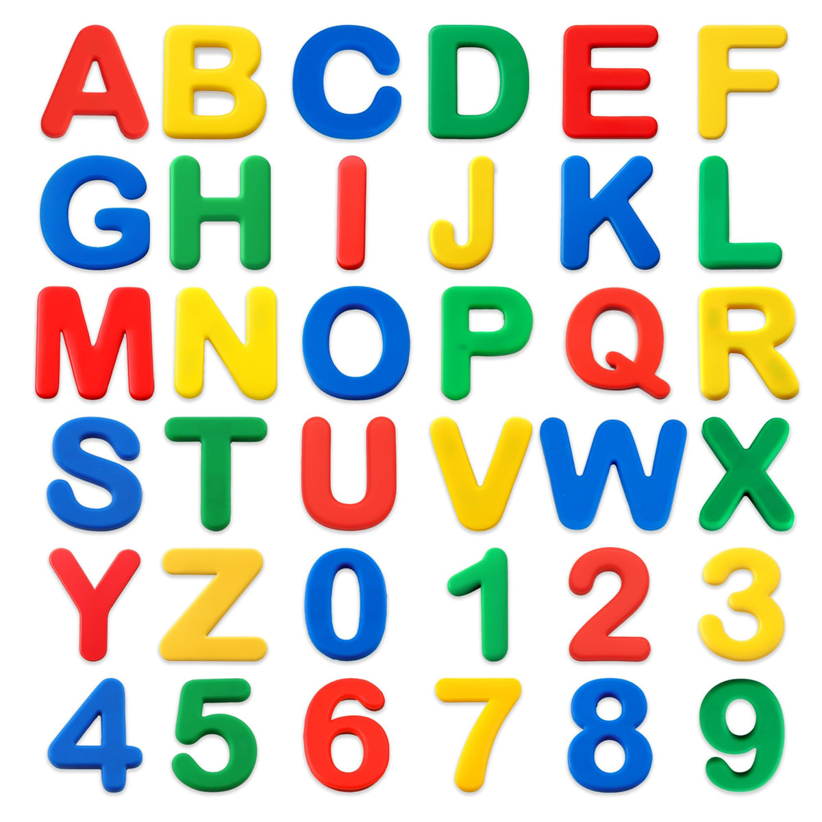 EHR Silicone Alphabet Magnets – 36-Piece Multicolor Letters & Numbers Set for Fridge