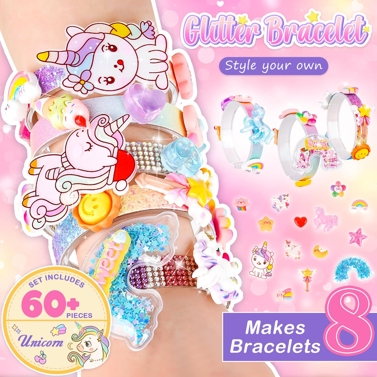 Eichhoo Friendship Bracelet Making Kit for Girls | Unicorn Charm Jewelry Craft Kit for Ages 5-12