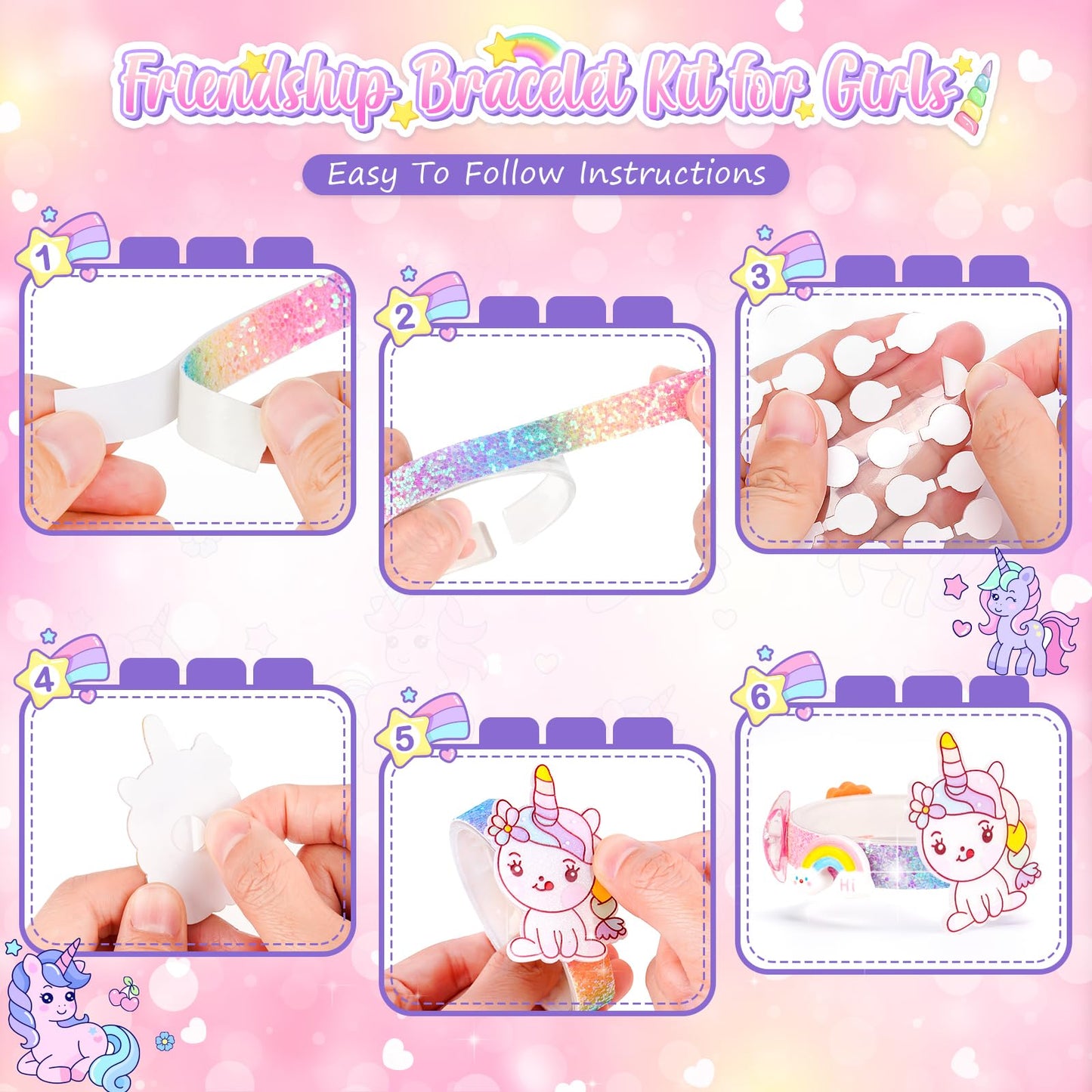 Eichhoo Friendship Bracelet Making Kit for Girls | Unicorn Charm Jewelry Craft Kit for Ages 5-12