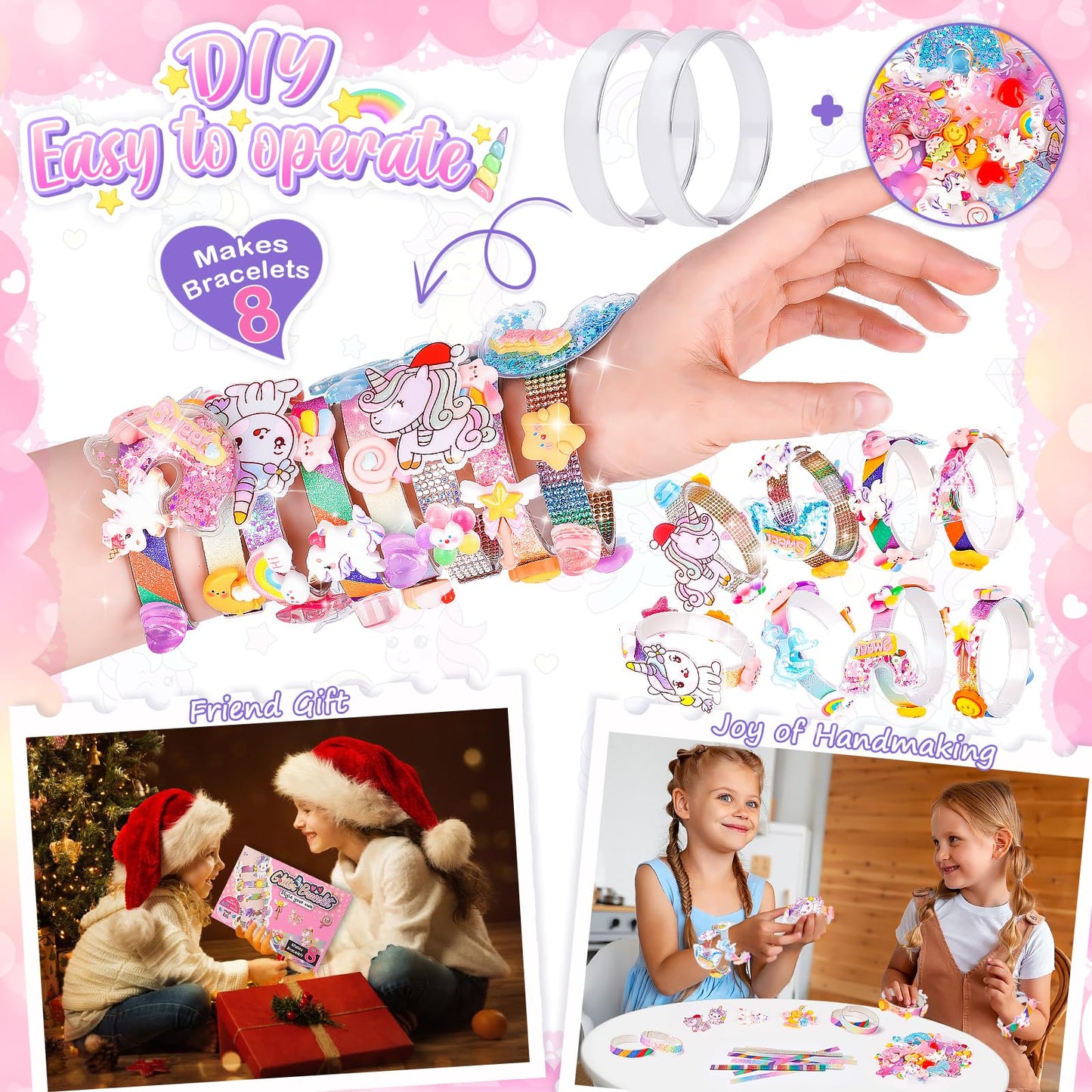 Eichhoo Friendship Bracelet Making Kit for Girls | Unicorn Charm Jewelry Craft Kit for Ages 5-12