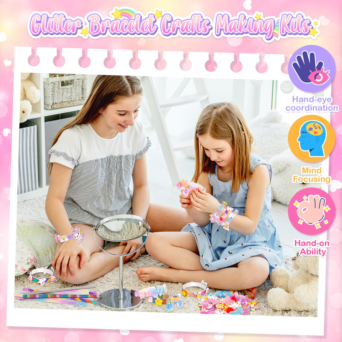 Eichhoo Friendship Bracelet Making Kit for Girls | Unicorn Charm Jewelry Craft Kit for Ages 5-12