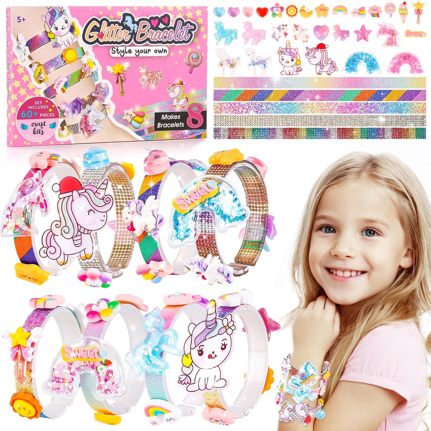 Eichhoo Friendship Bracelet Making Kit for Girls | Unicorn Charm Jewelry Craft Kit for Ages 5-12