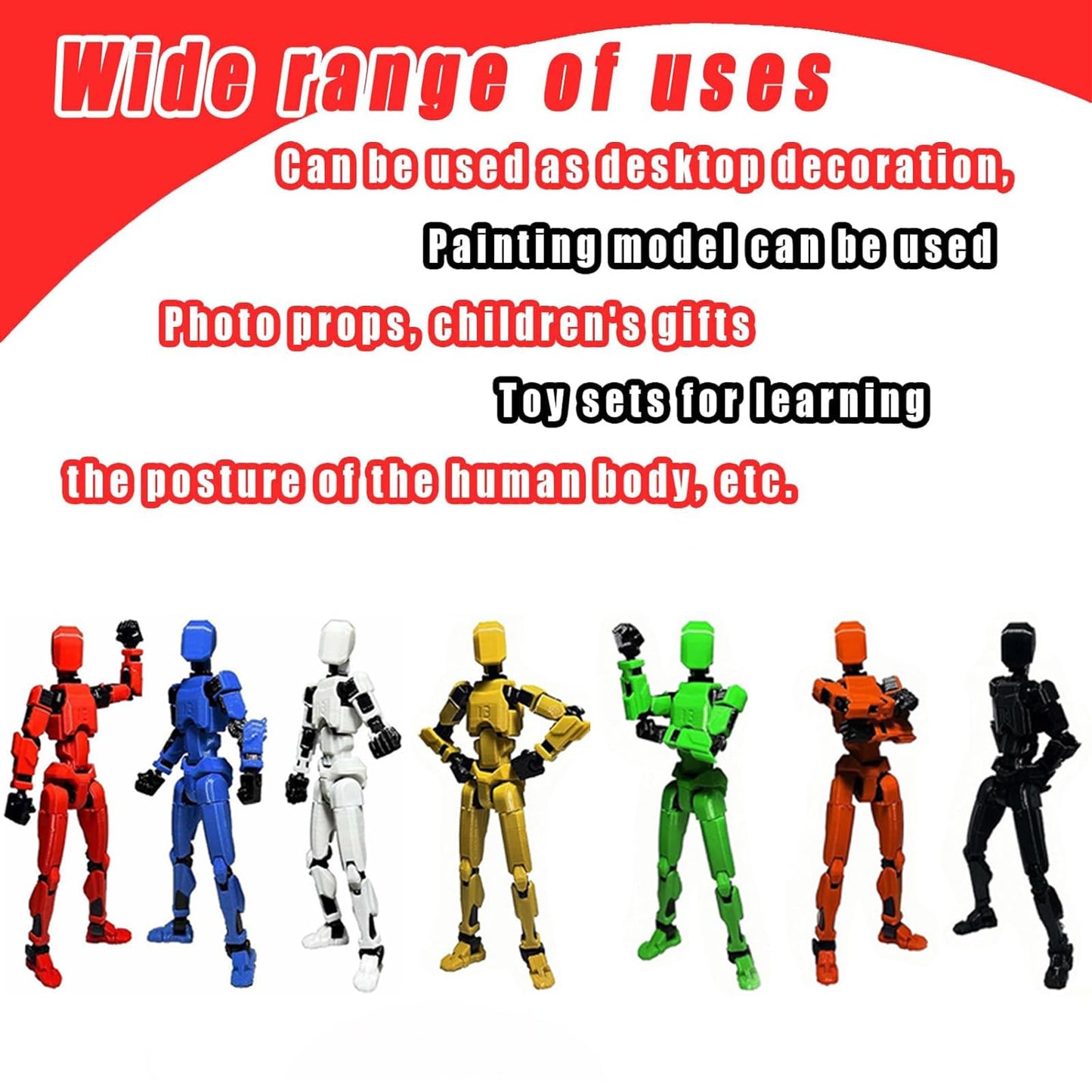 EIMONEY Lucky 13 T-13 Action Figure – Fully Assembled 14 cm, Multi-Joint 3D Printed Figure (9 Colors)