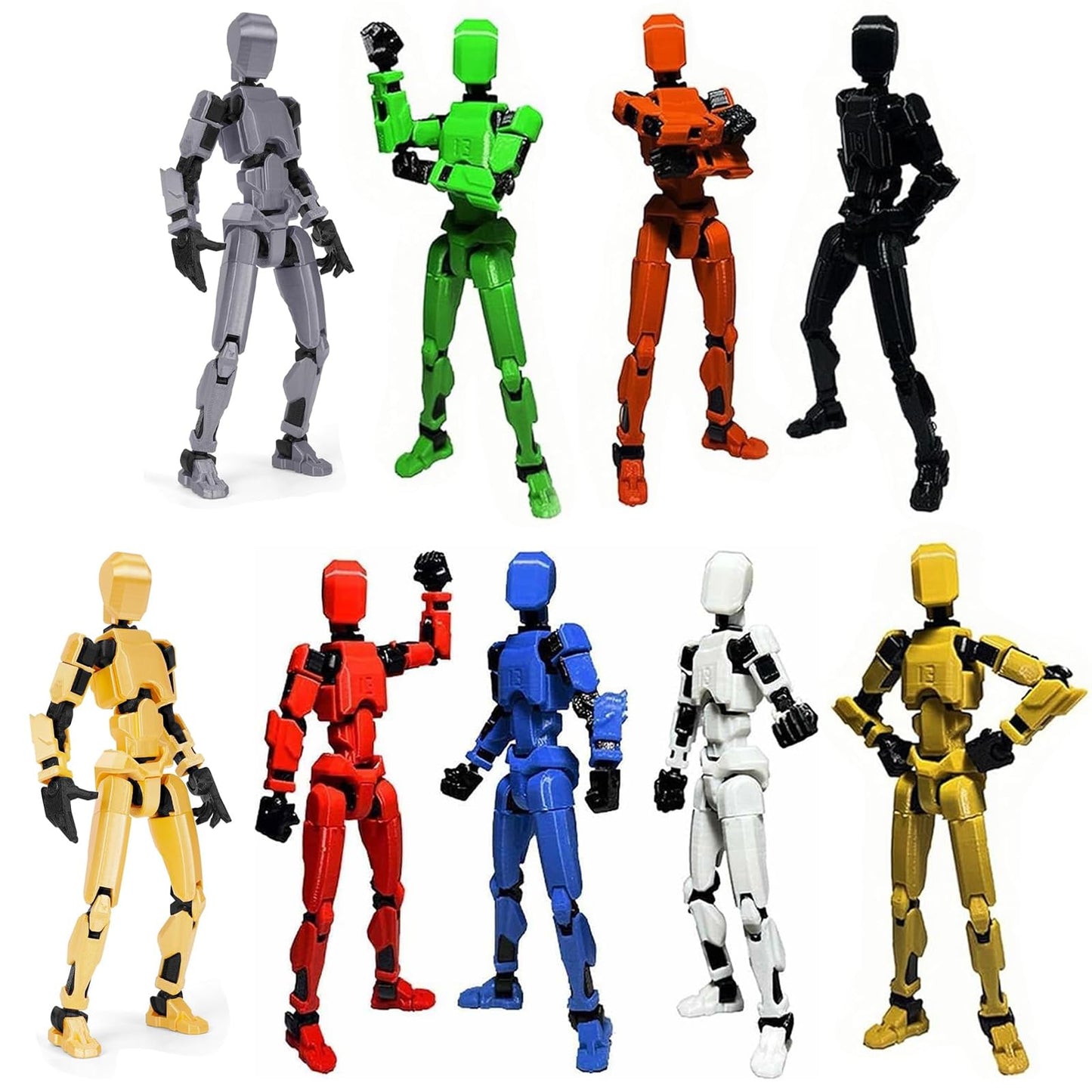 EIMONEY Lucky 13 T-13 Action Figure – Fully Assembled 14 cm, Multi-Joint 3D Printed Figure (9 Colors)