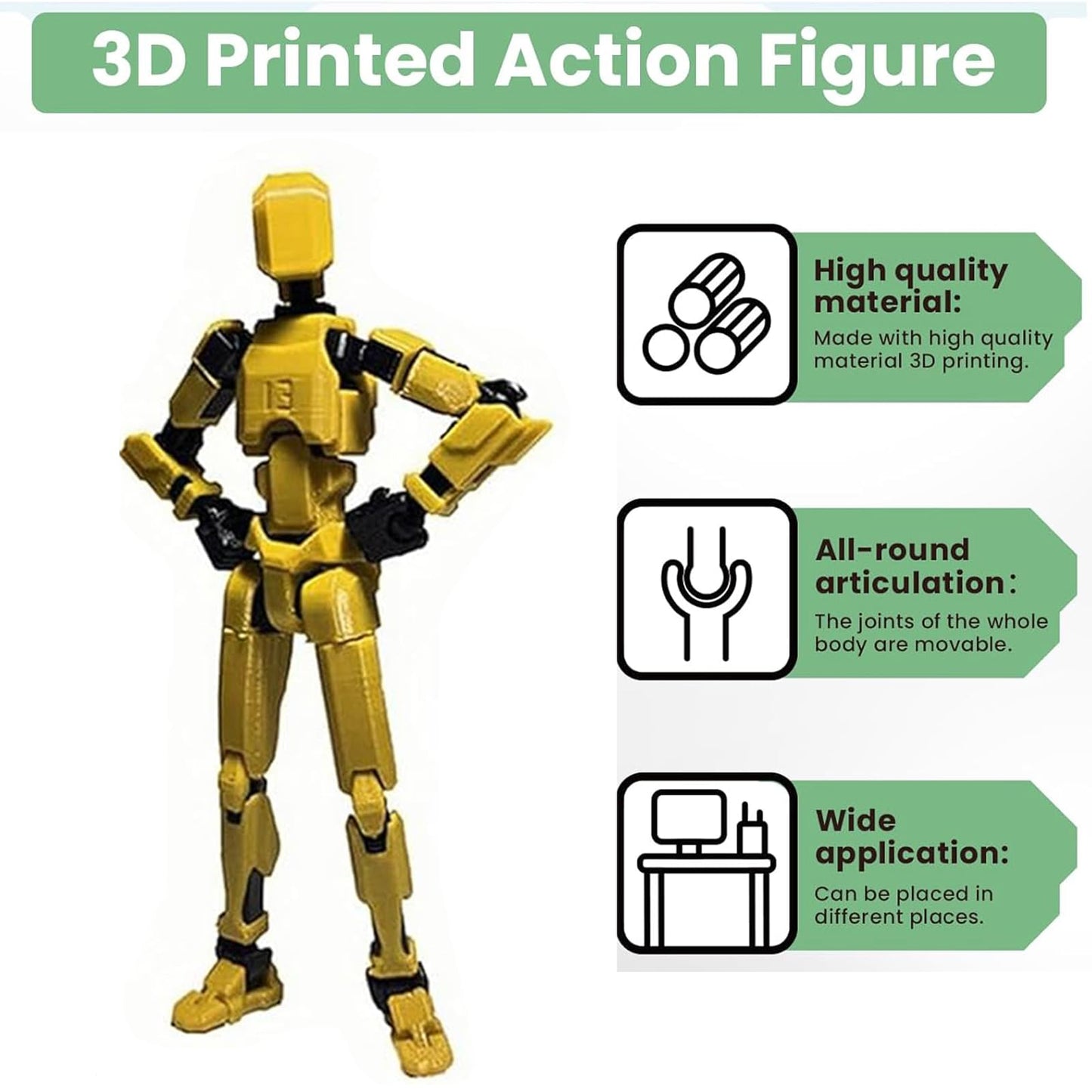 EIMONEY Lucky 13 T-13 Action Figure – Fully Assembled 14 cm, Multi-Joint 3D Printed Figure (9 Colors)