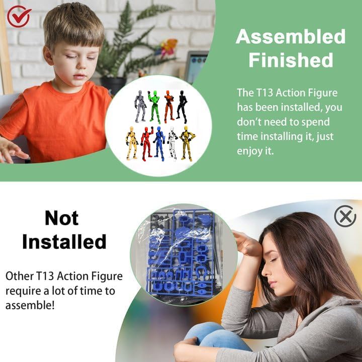 EIMONEY Lucky 13 T-13 Action Figure – Fully Assembled 14 cm, Multi-Joint 3D Printed Figure (9 Colors)