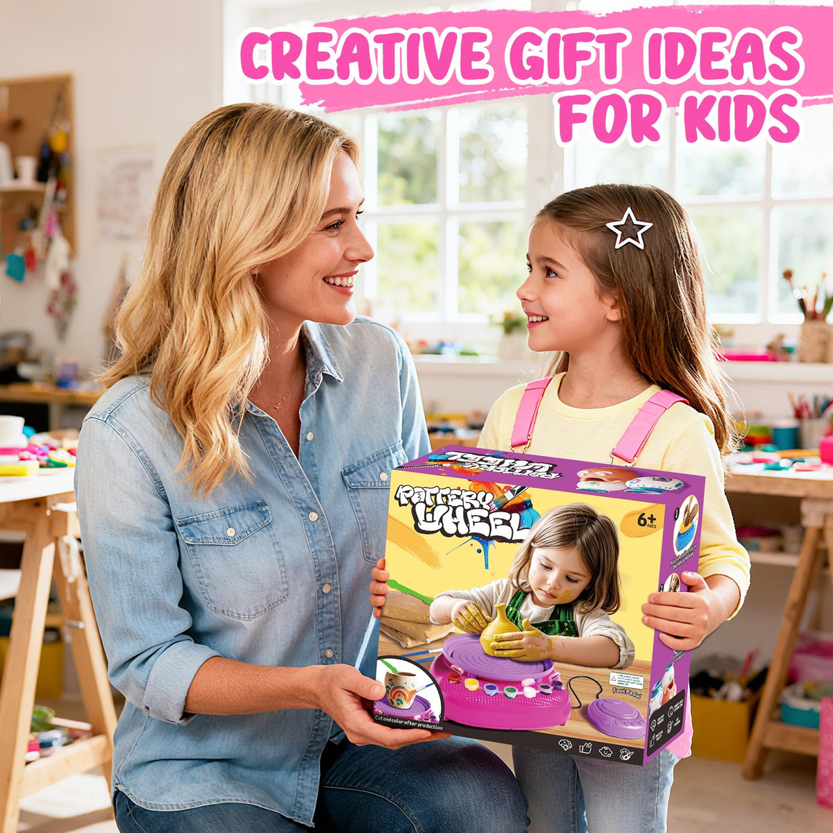 Einailvk Pottery Wheel Kit for Kids | Creative DIY Clay Wheel for Ages 8-12