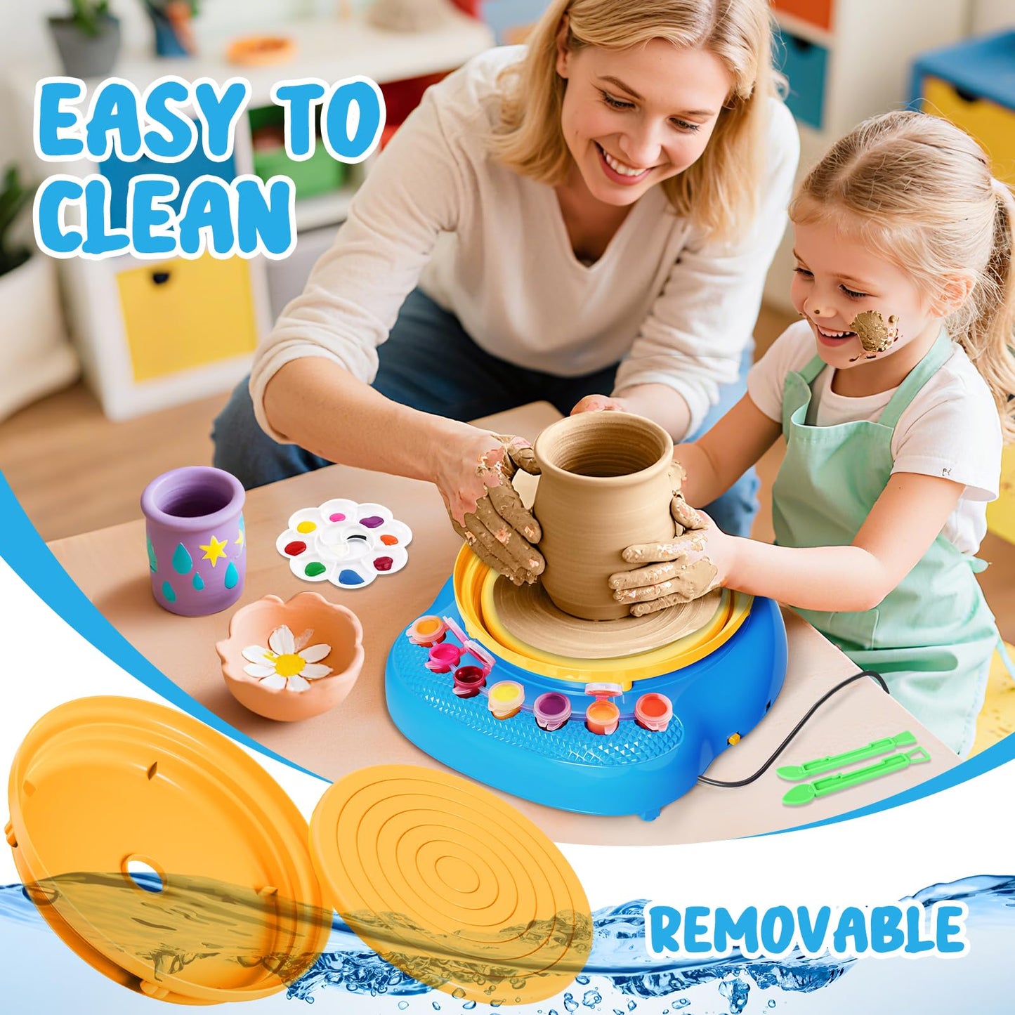 Einailvk Kids Pottery Wheel Kit – All-in-One DIY Clay Studio for Ages 8-12