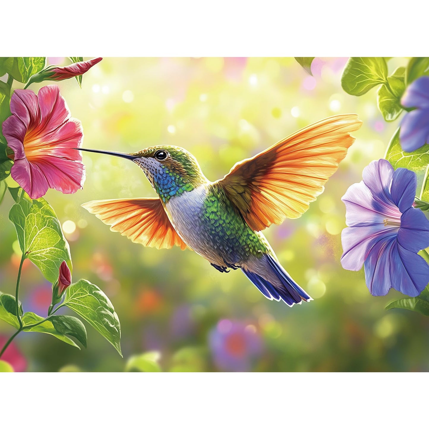 EIYRURU 300-Piece Hummingbird Flowers Puzzle | Large Pieces for Adults & Kids