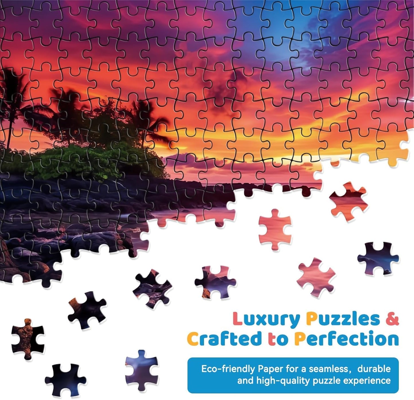 EIYRURU 2000-Piece Maui Sunset Jigsaw Puzzle – Mindful, Eco-Friendly Gift (39 x 28 in)