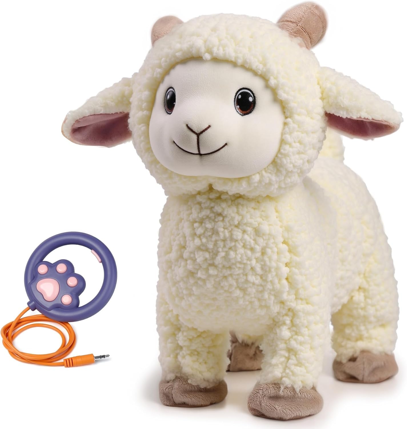 eJog Pup: Interactive Singing Walking Lamb Plush Toy with Leash