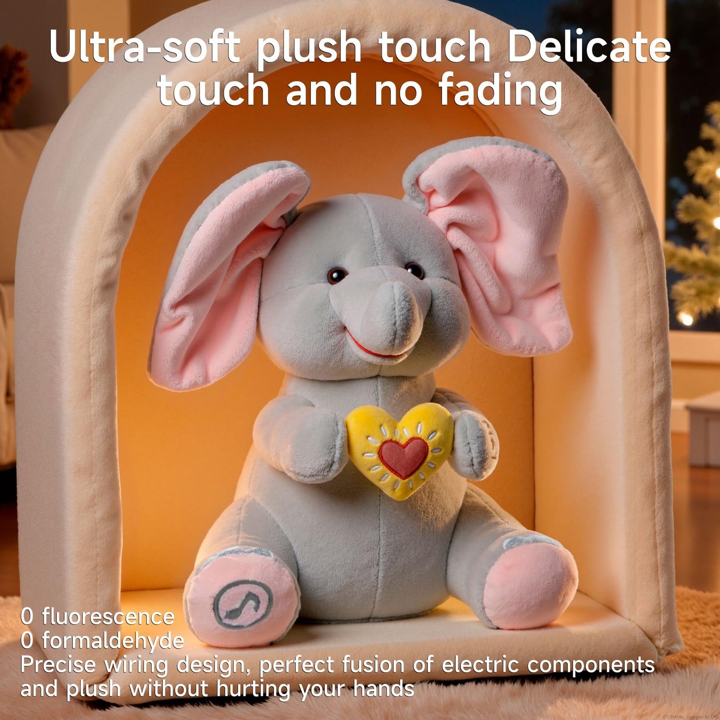 eJog Pup Peek-a-Boo Elephant Toy – Interactive Singing Plush for Babies & Toddlers