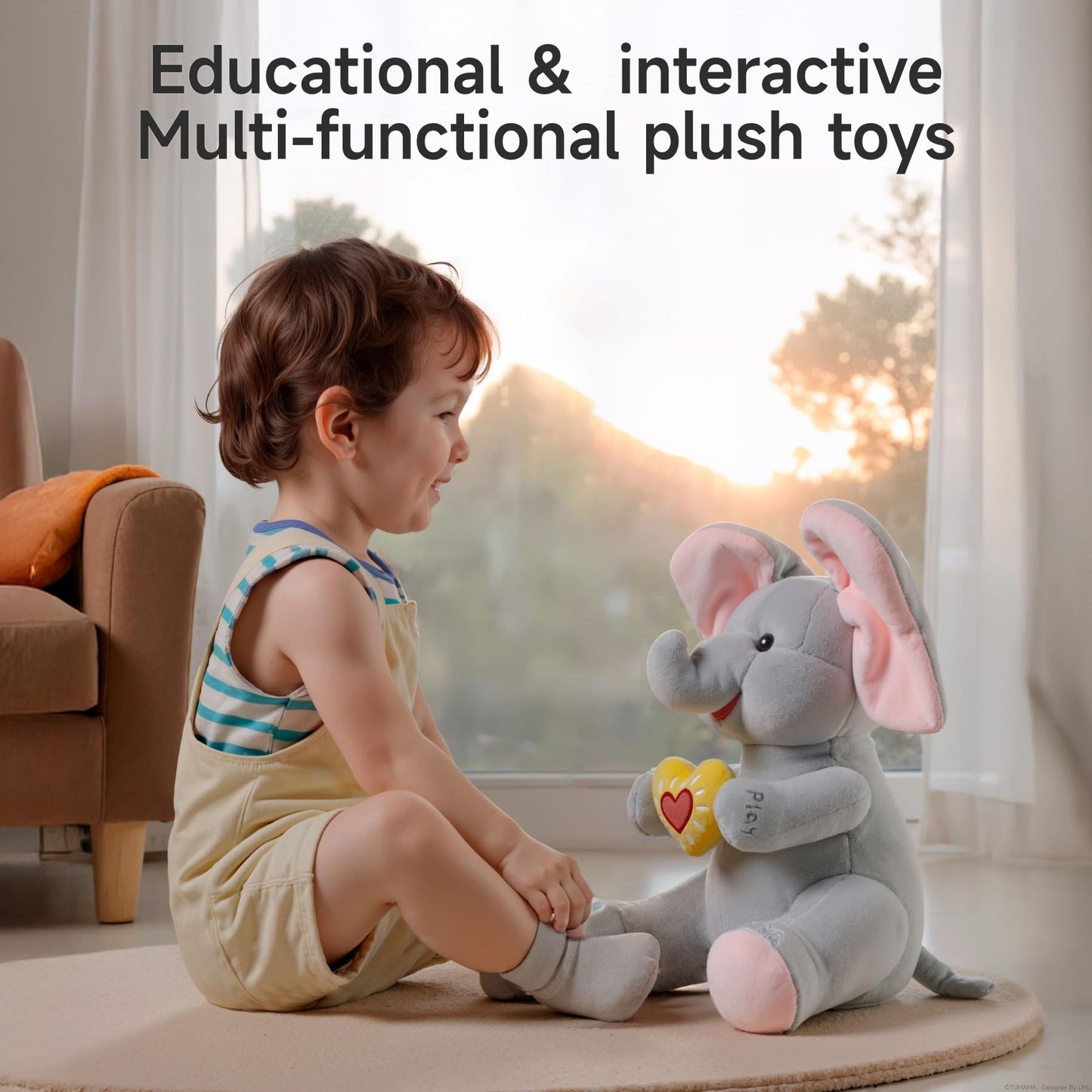 eJog Pup Peek-a-Boo Elephant Toy – Interactive Singing Plush for Babies & Toddlers