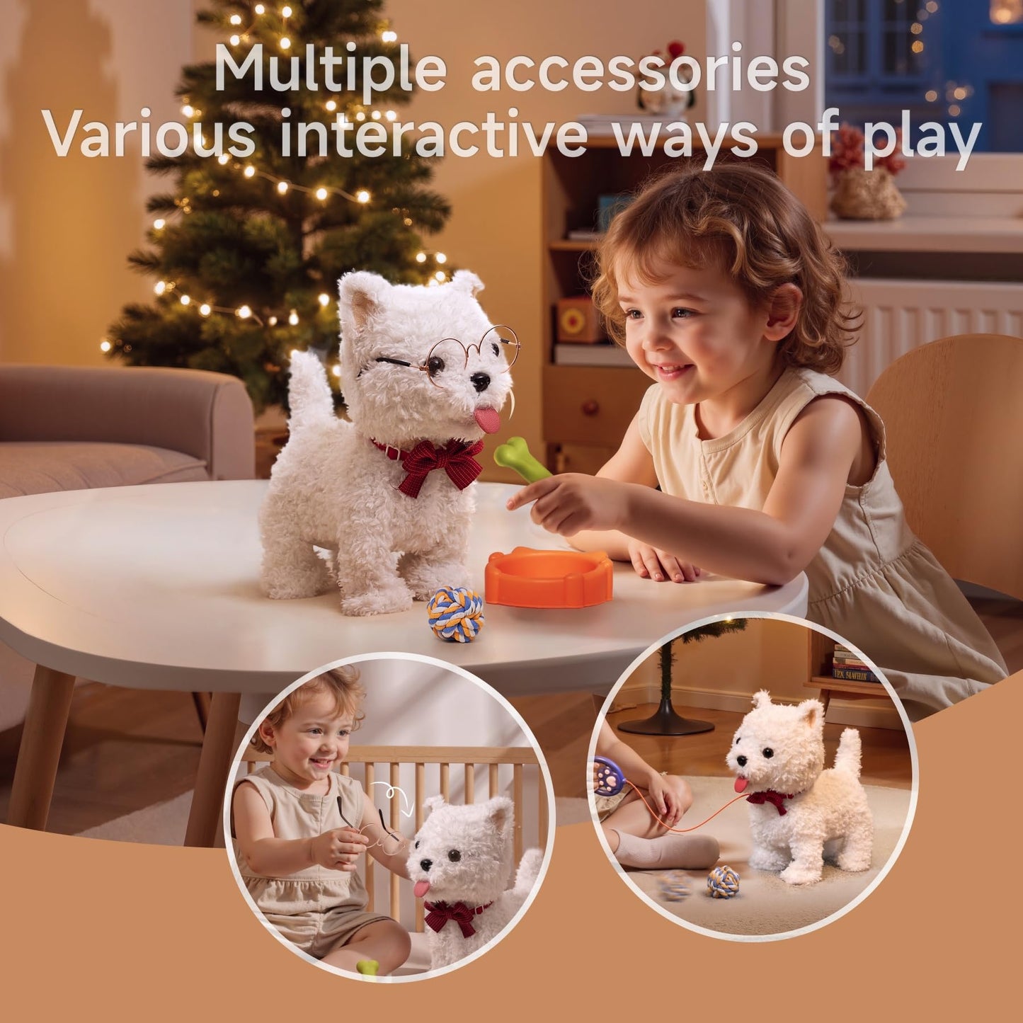 eJog Pup Walking Dog Toy with Leash • Remote Control Interactive Plush Puppy for Kids 3+