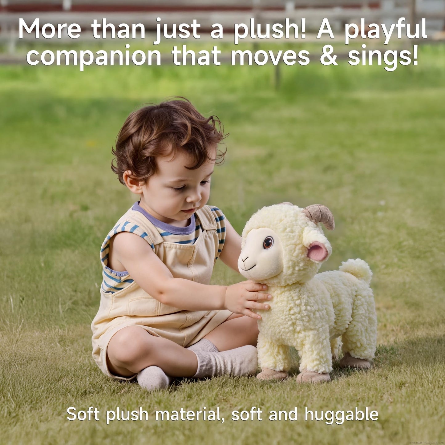 eJog Pup: Interactive Singing Walking Lamb Plush Toy with Leash