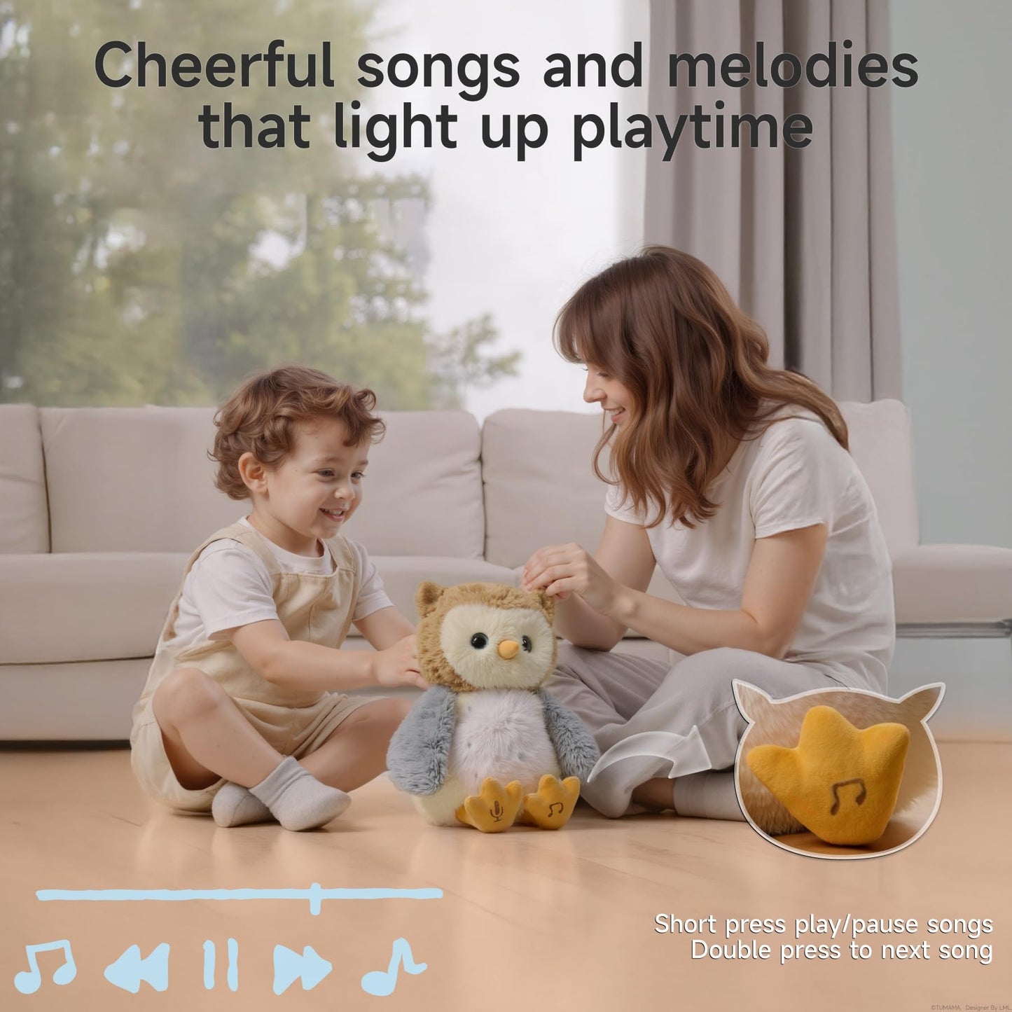 eJog Pup Owl Plush Toy – Interactive Sounds & Recording