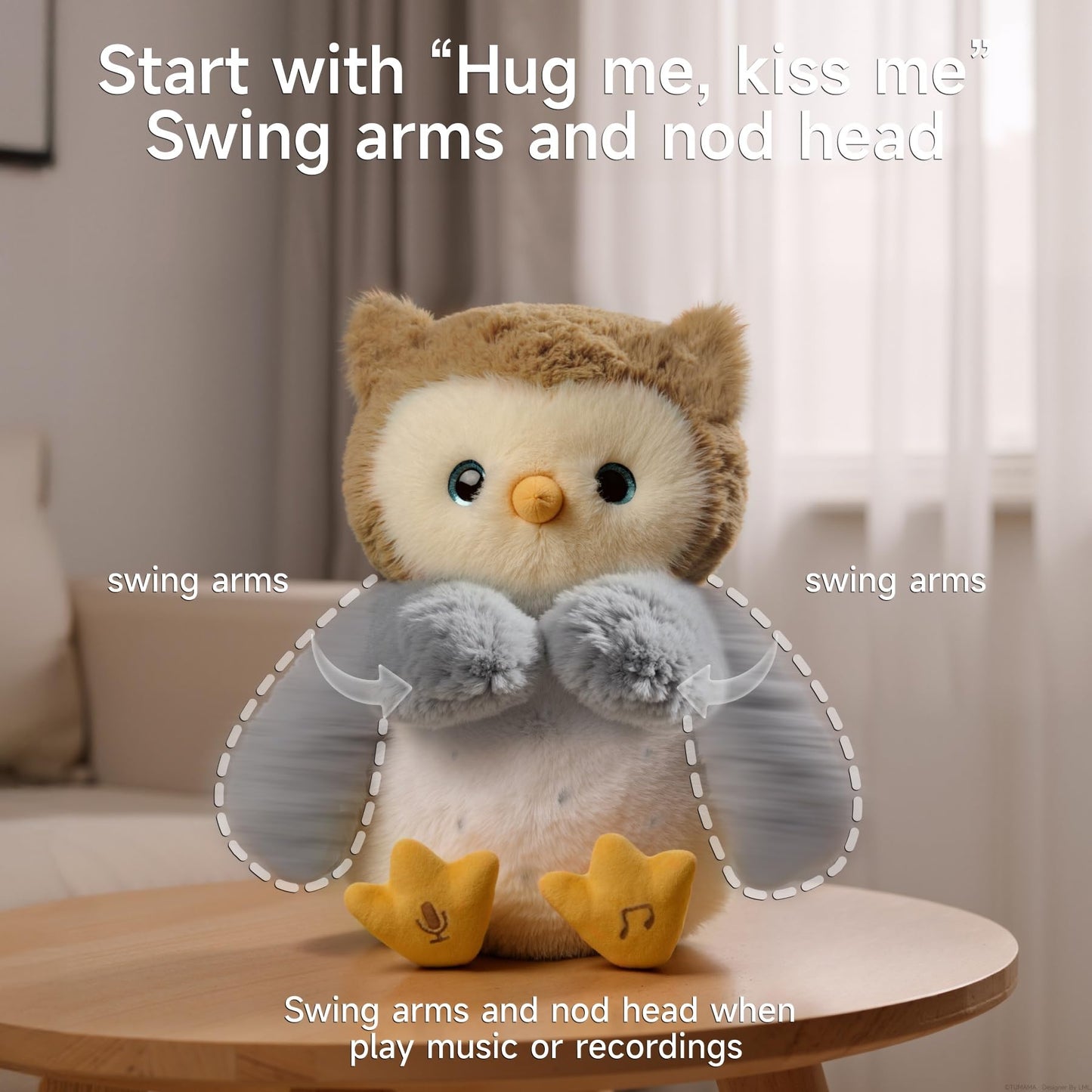 eJog Pup Owl Plush Toy – Interactive Sounds & Recording
