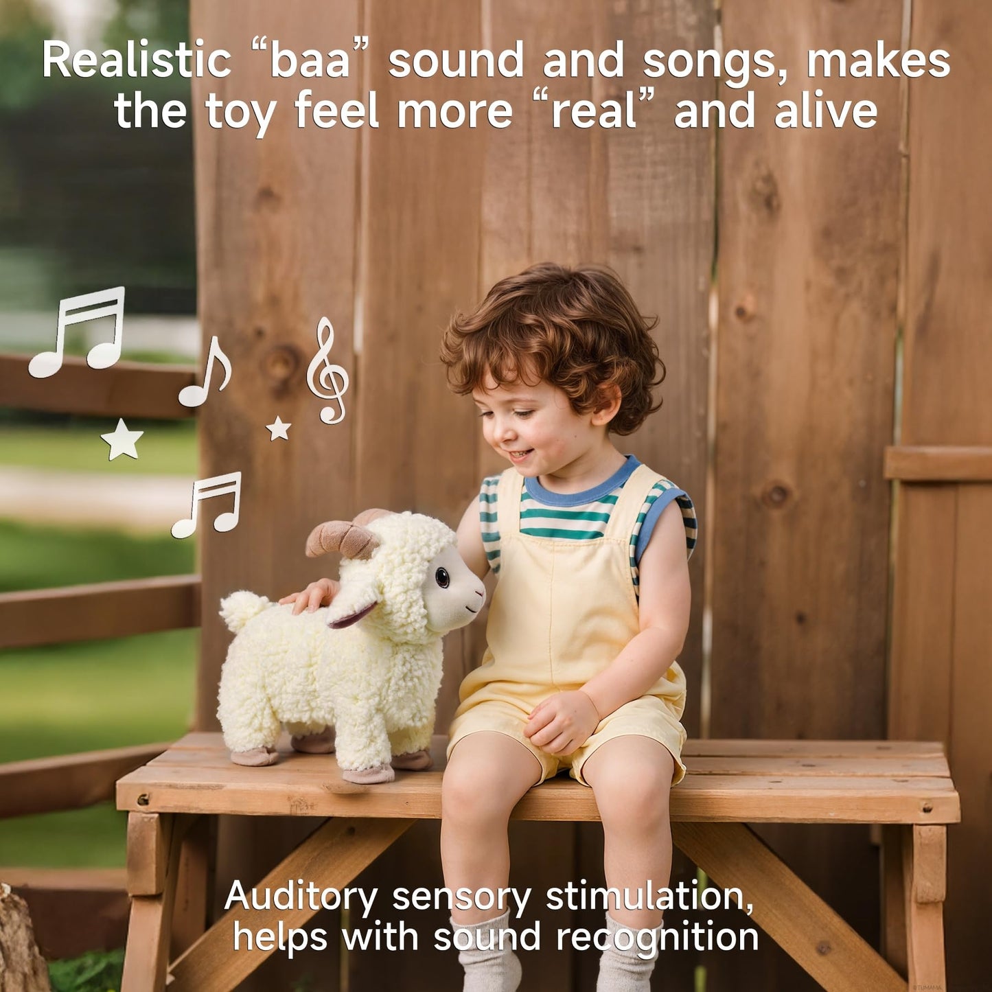eJog Pup: Interactive Singing Walking Lamb Plush Toy with Leash